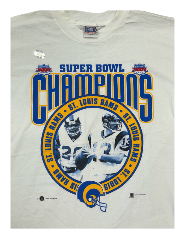 Rams Super Bowl XXXIV Champions Circle Graphic Tee White