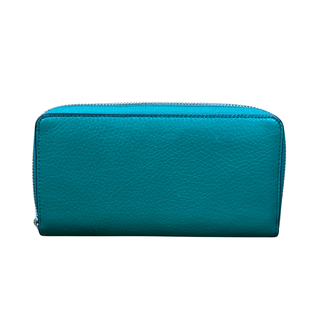 Coach Long Zip Around Wallet Green