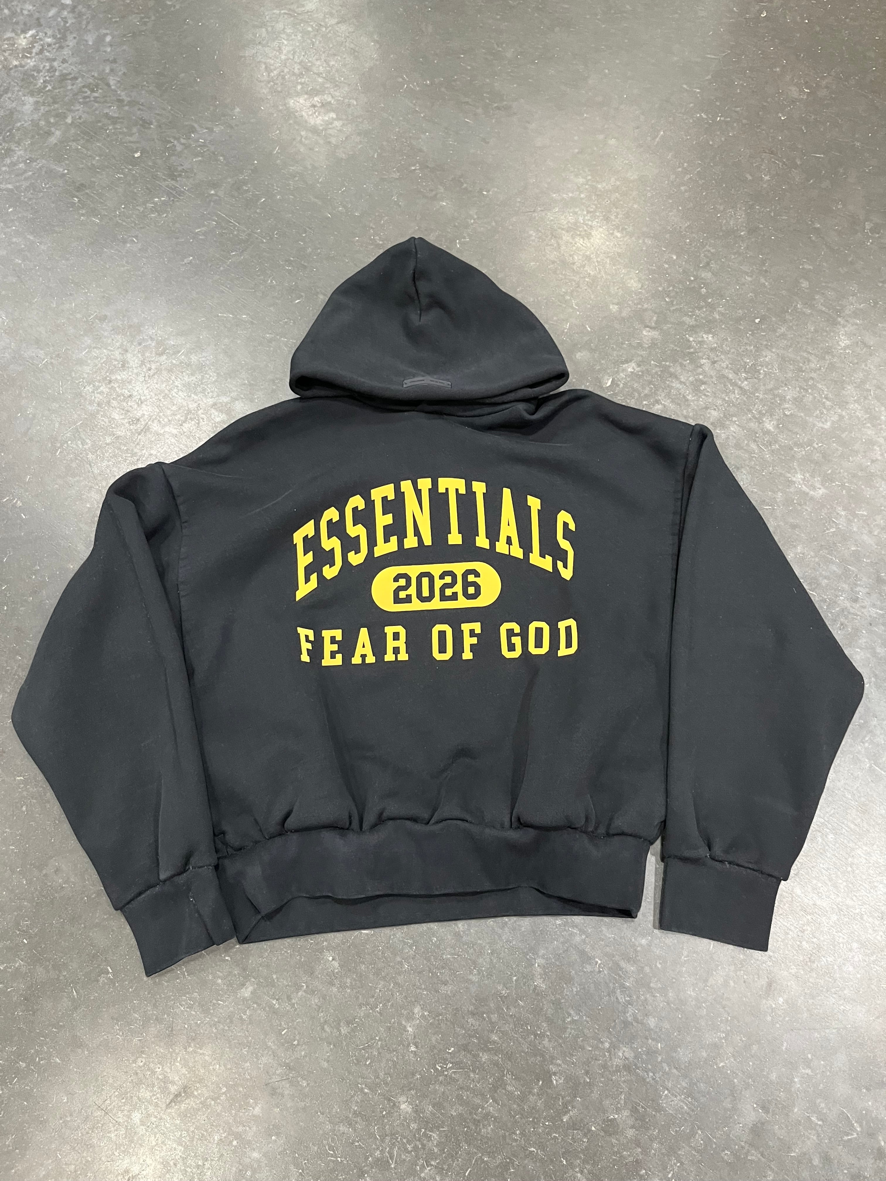 Fear of God Essentials Classic Fleece Hoodie Vintage Black