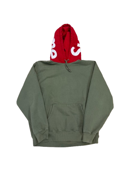 Supreme Contrast Hooded Sweatshirt Light Olive