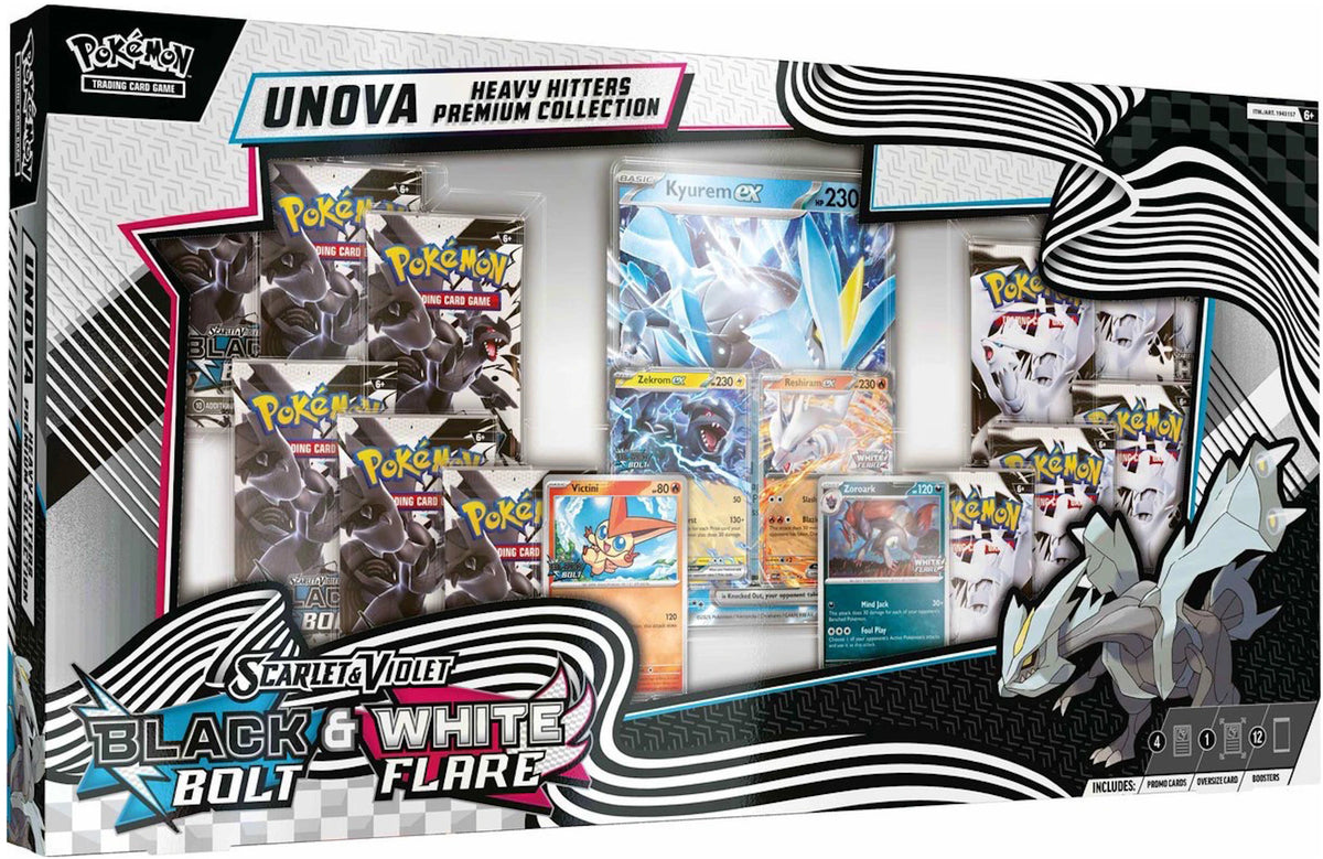 2025 Pokémon Scarlet & Violet Black Bolt & White Flare Unova Heavy Hitters Premium Collection (Costco Exclusive) Wax Set