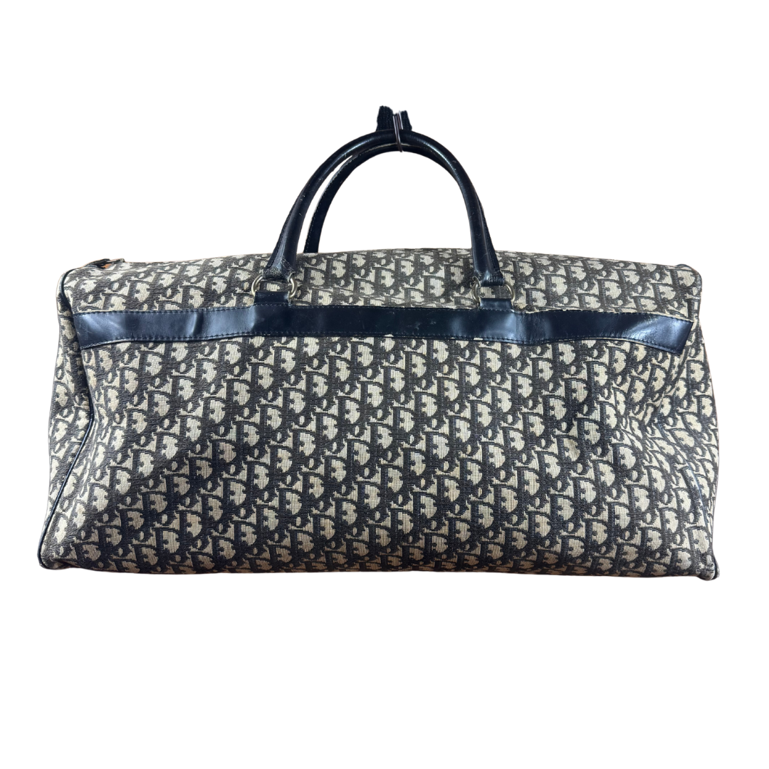 Dior Monogram Canvas Duffle Black Beige Vintage