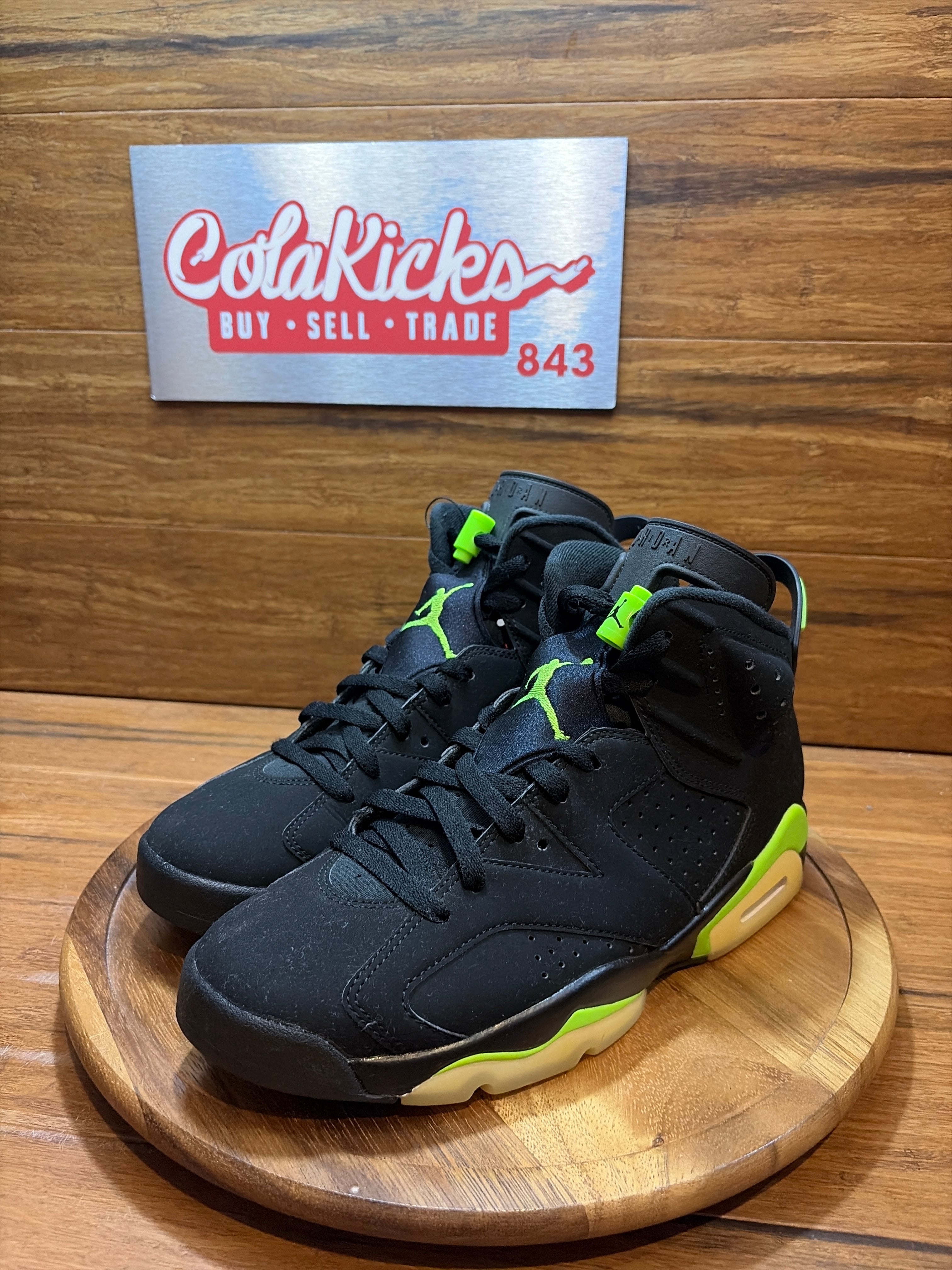 air jordan 6 retro electric green on feet