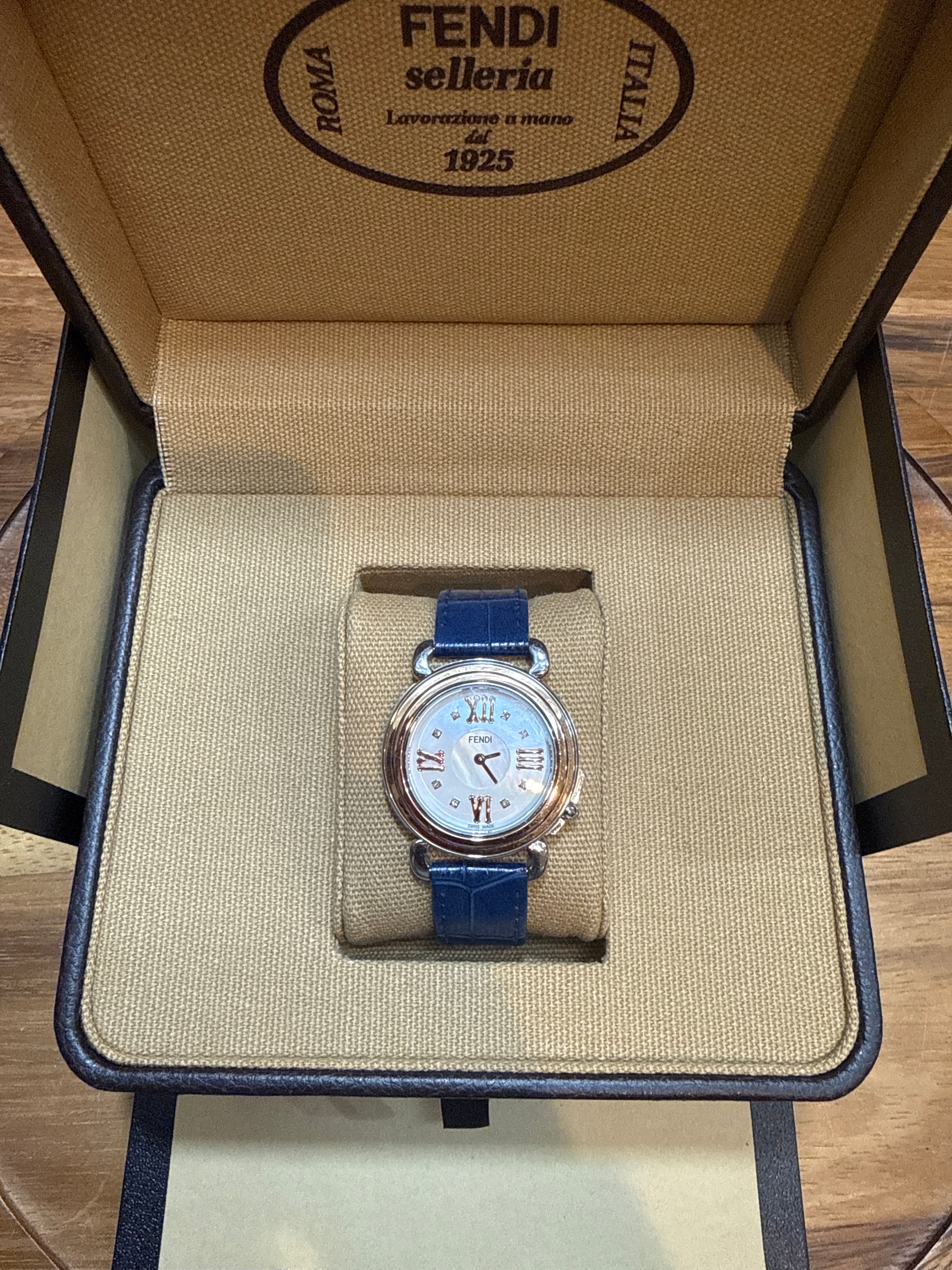 Fendi Selleria Diamond Mother Of Pearl Watch