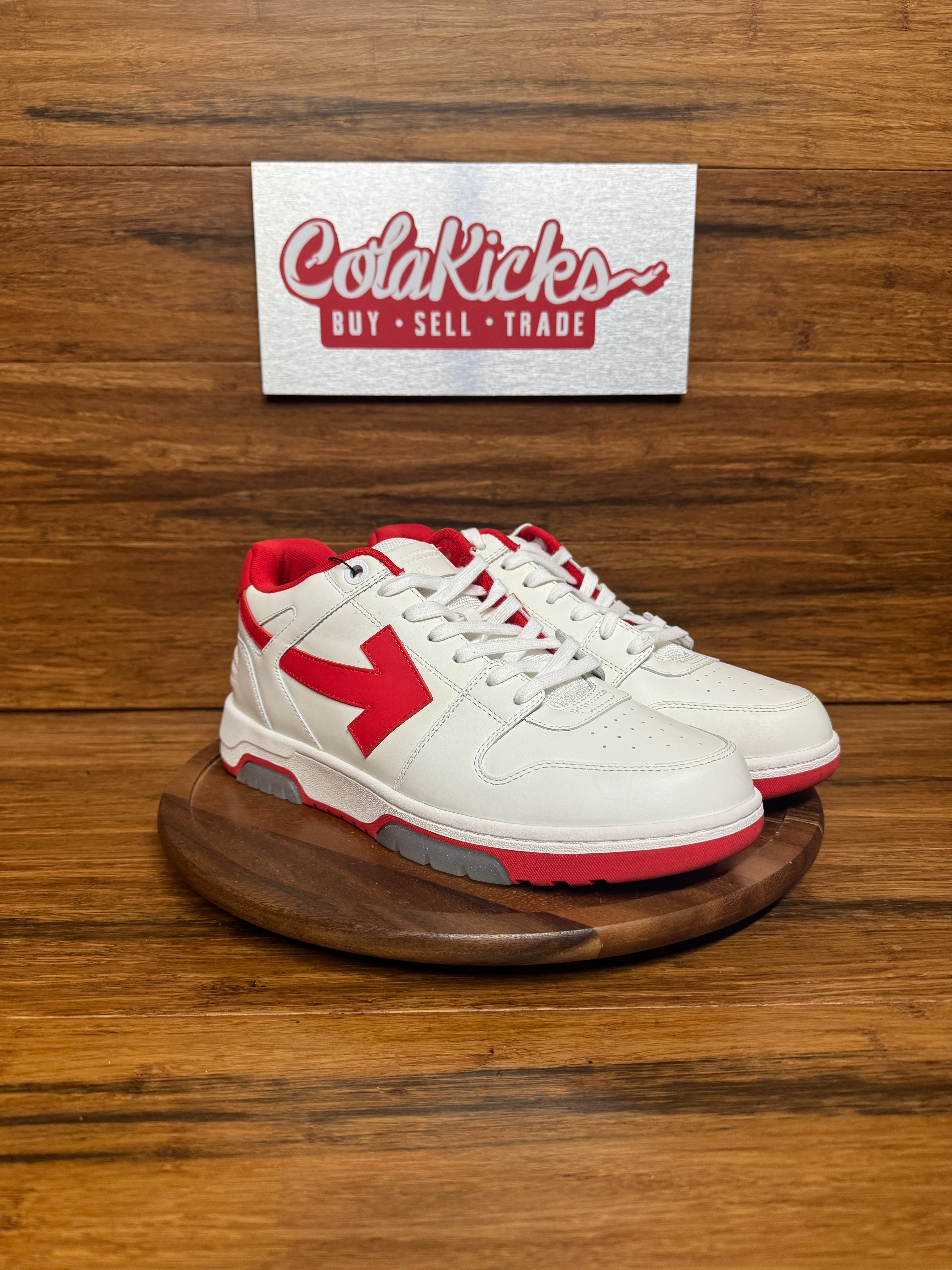 OFF-WHITE Out Of Office "OOO" Low Tops White Red (2024)