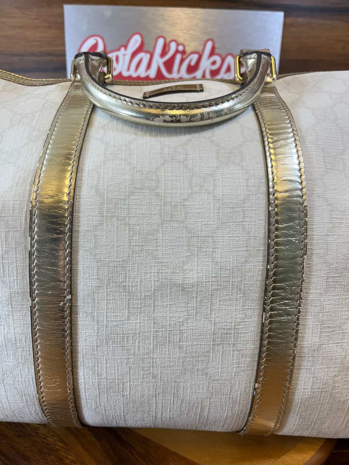 Gucci GG White Boston Bag