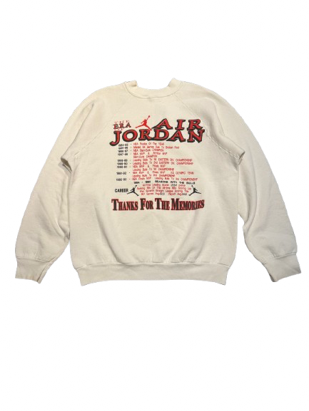 Chicago Bulls Michael Jordan Tongue Crewneck White