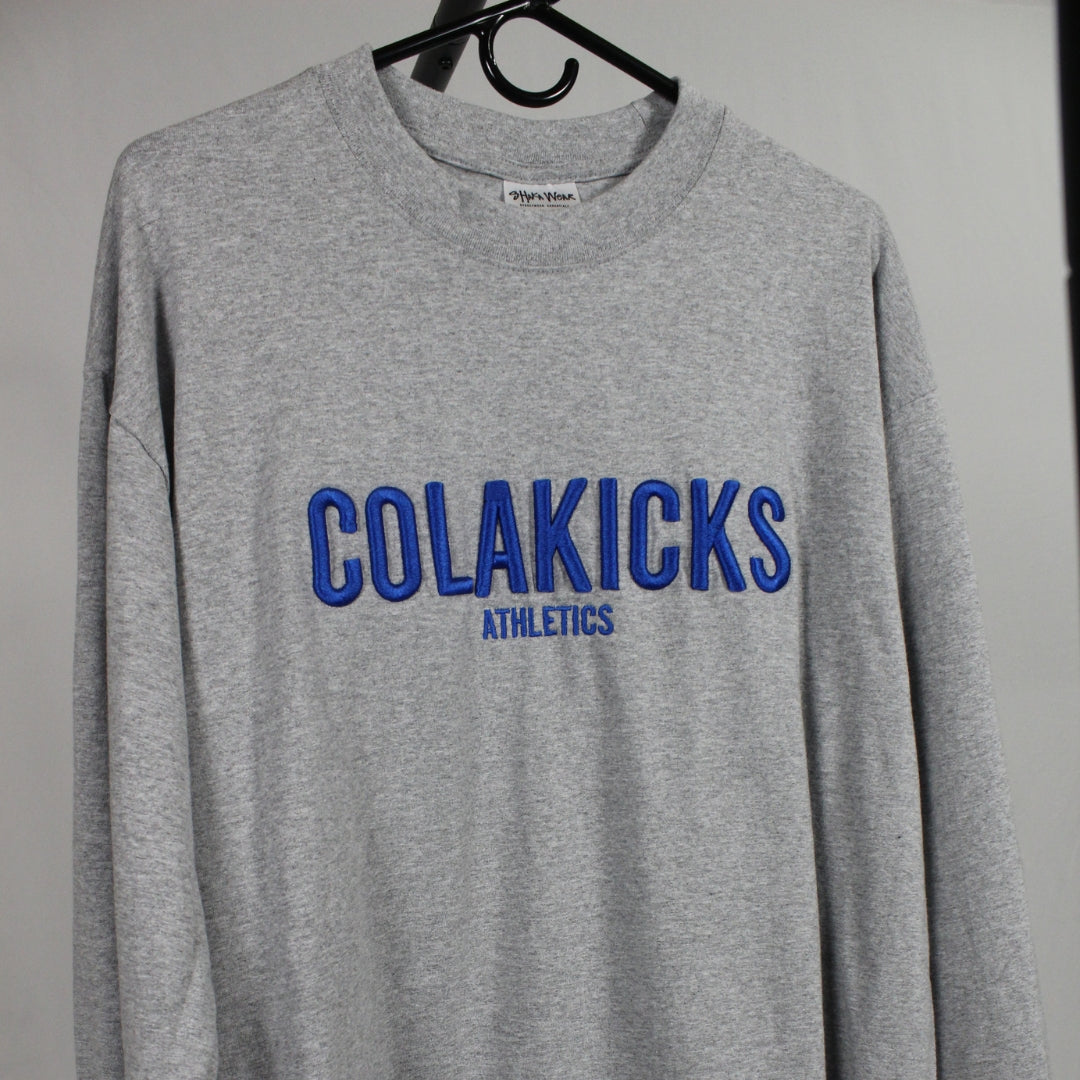 ColaKicks Gray Heavyweight Puff Embroidered LS T-Shirt
