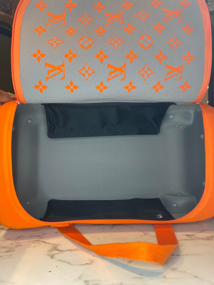 Louis Vuitton Orange Rolling Duffle Bag