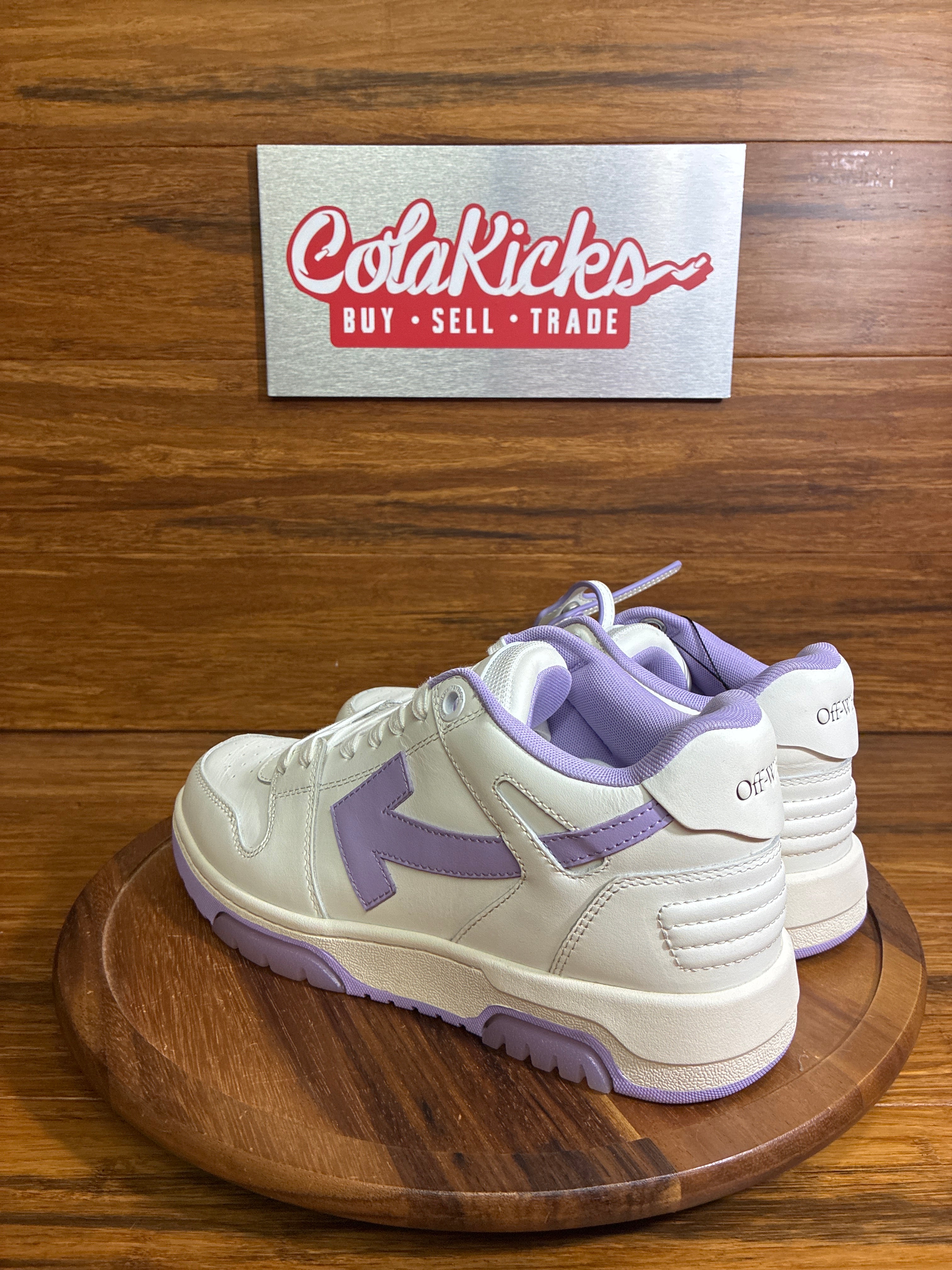 OFF-WHITE Out Of Office OOO Low Tops White Lilac