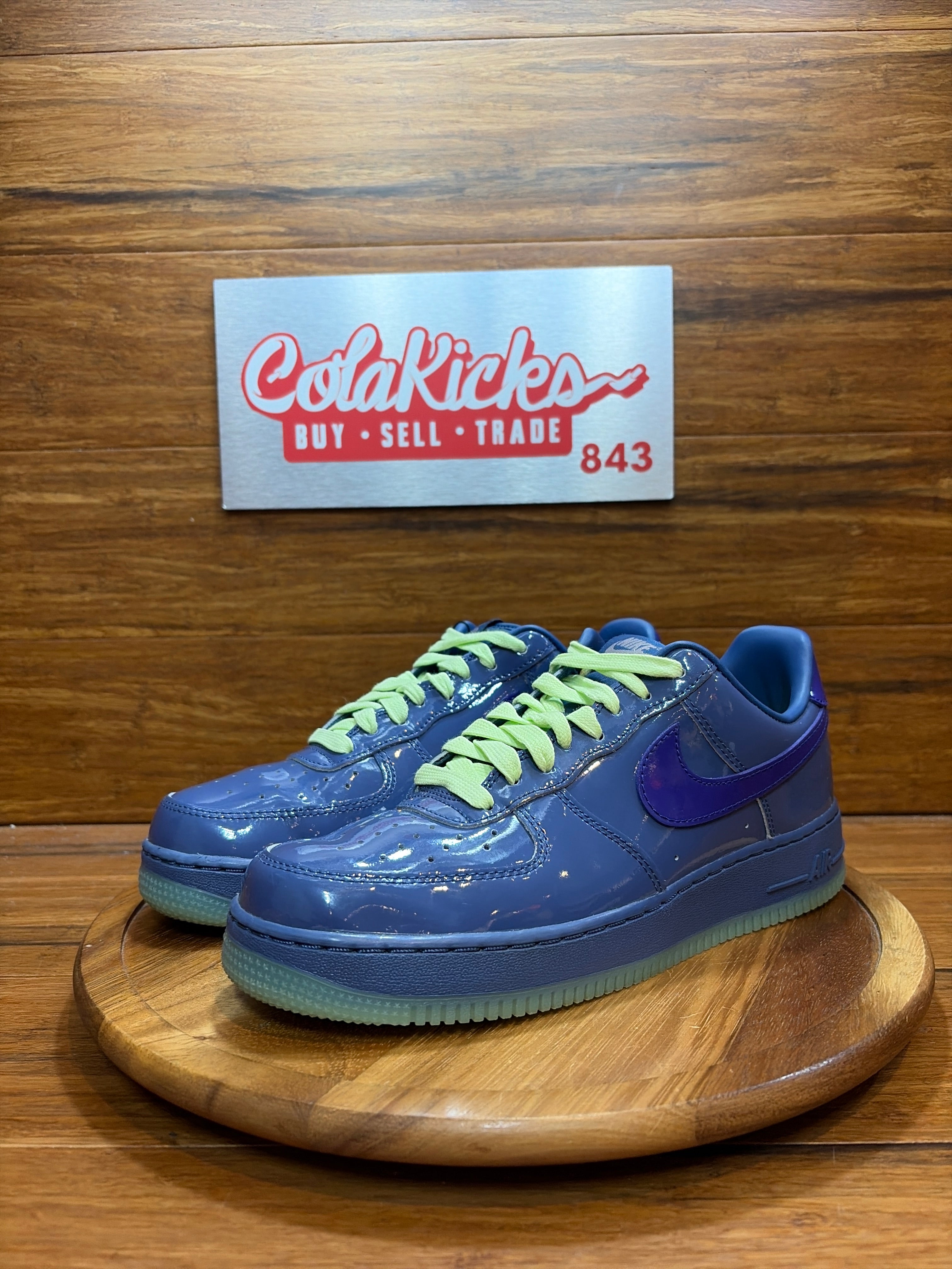 Nike Air Force 1 Low Patent Leather Mystic Navy Grape Ice