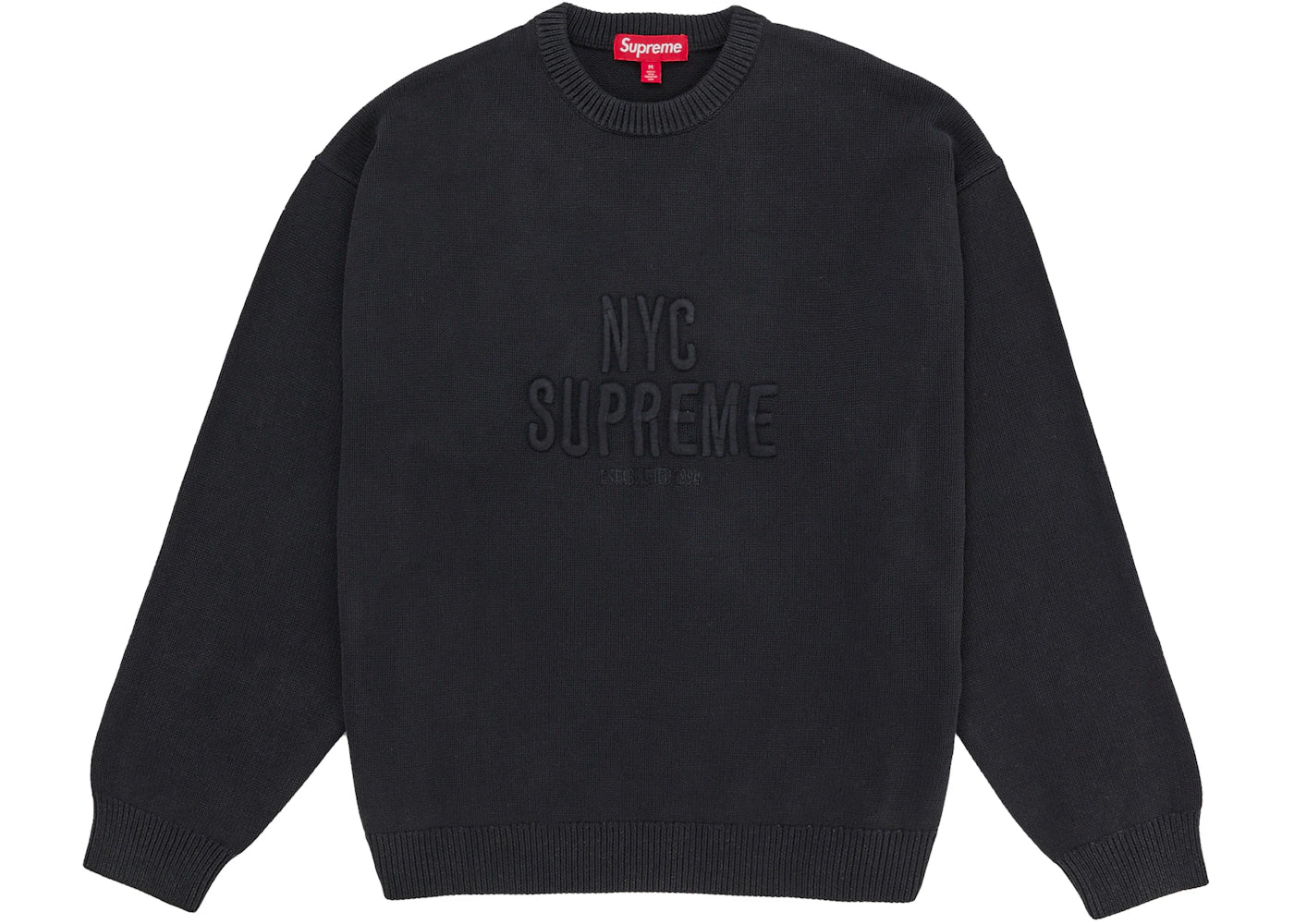Supreme Overdyed Raised Sweater Black