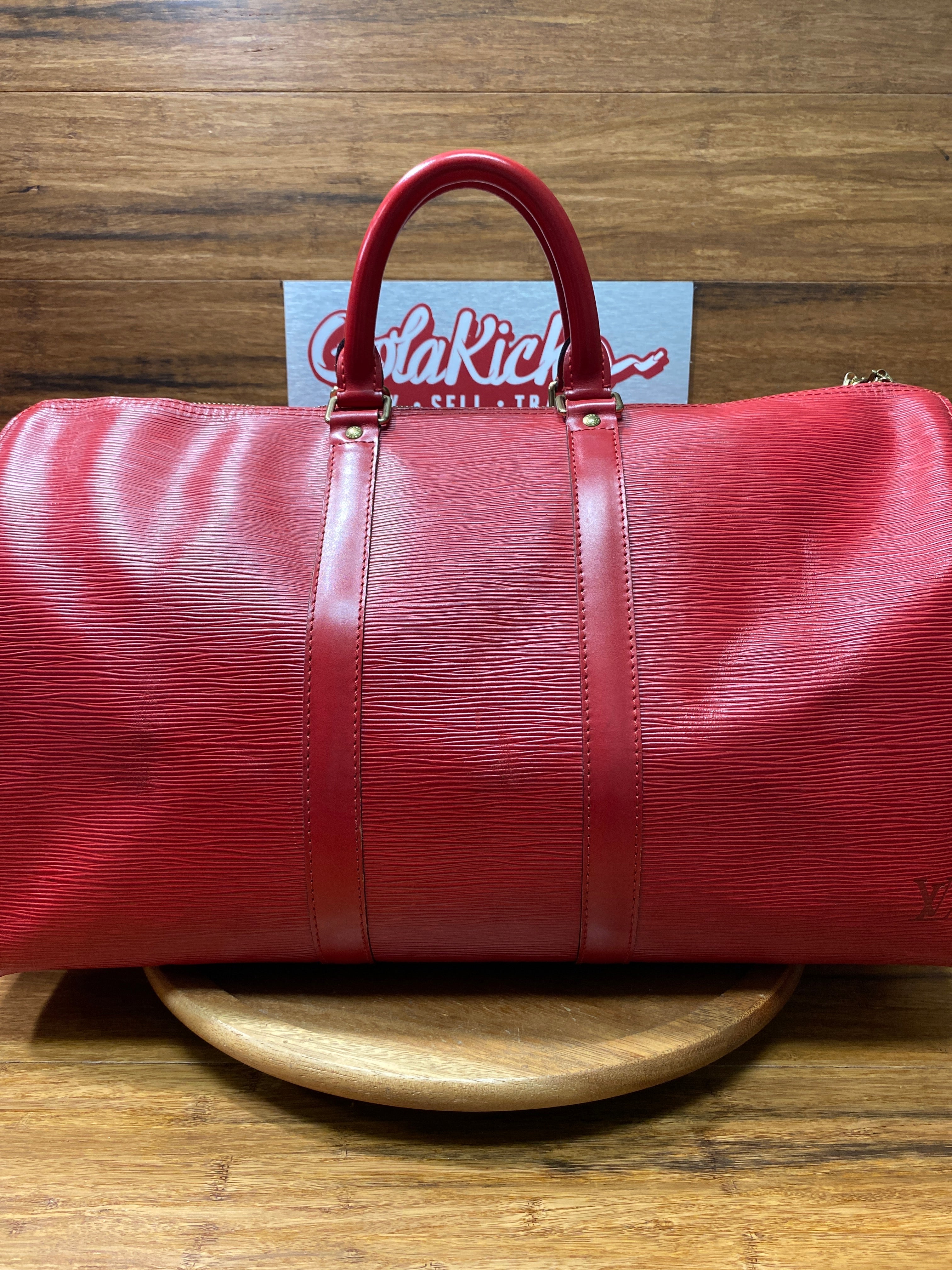 Louis Vuitton Red Epi Keepall 45