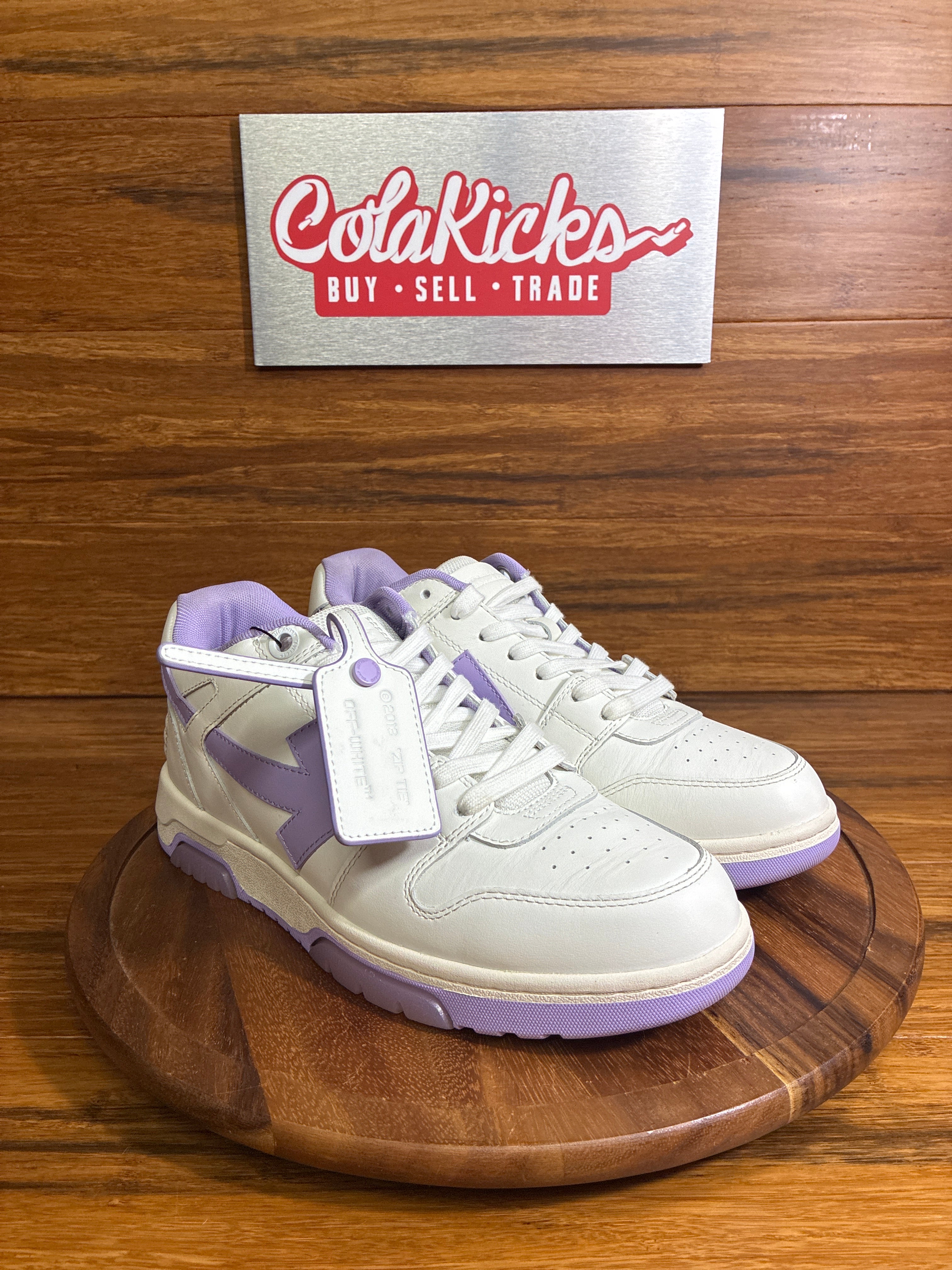 OFF-WHITE Out Of Office OOO Low Tops White Lilac