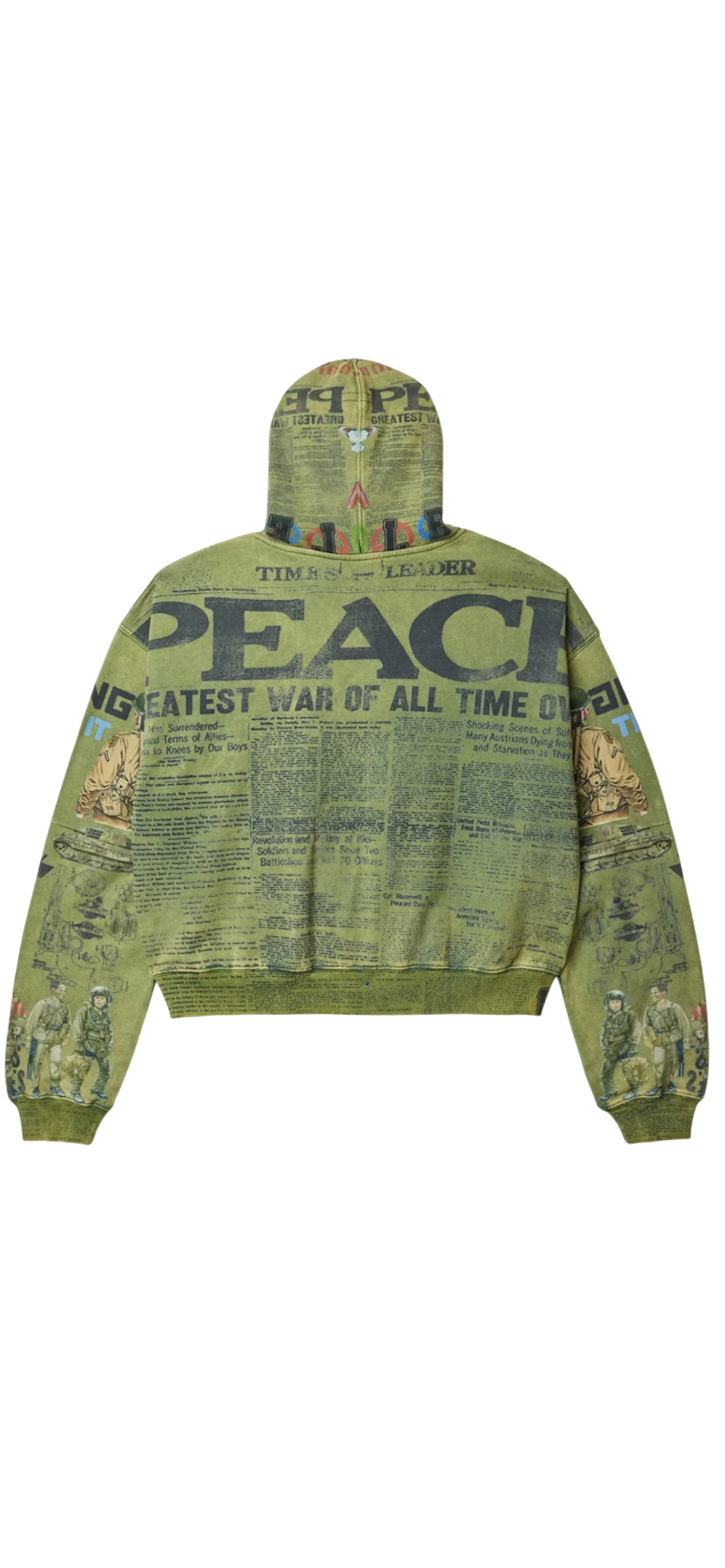 Vale Peace Hoodie Olive Green Size XL