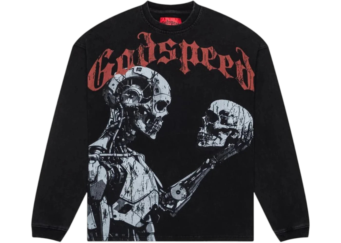 Godspeed Mankind vs AI L/S T-shirt Black Wash