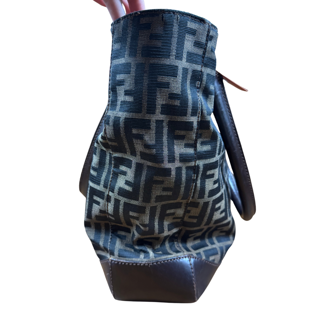 Fendi FF Canvas Leather Tote