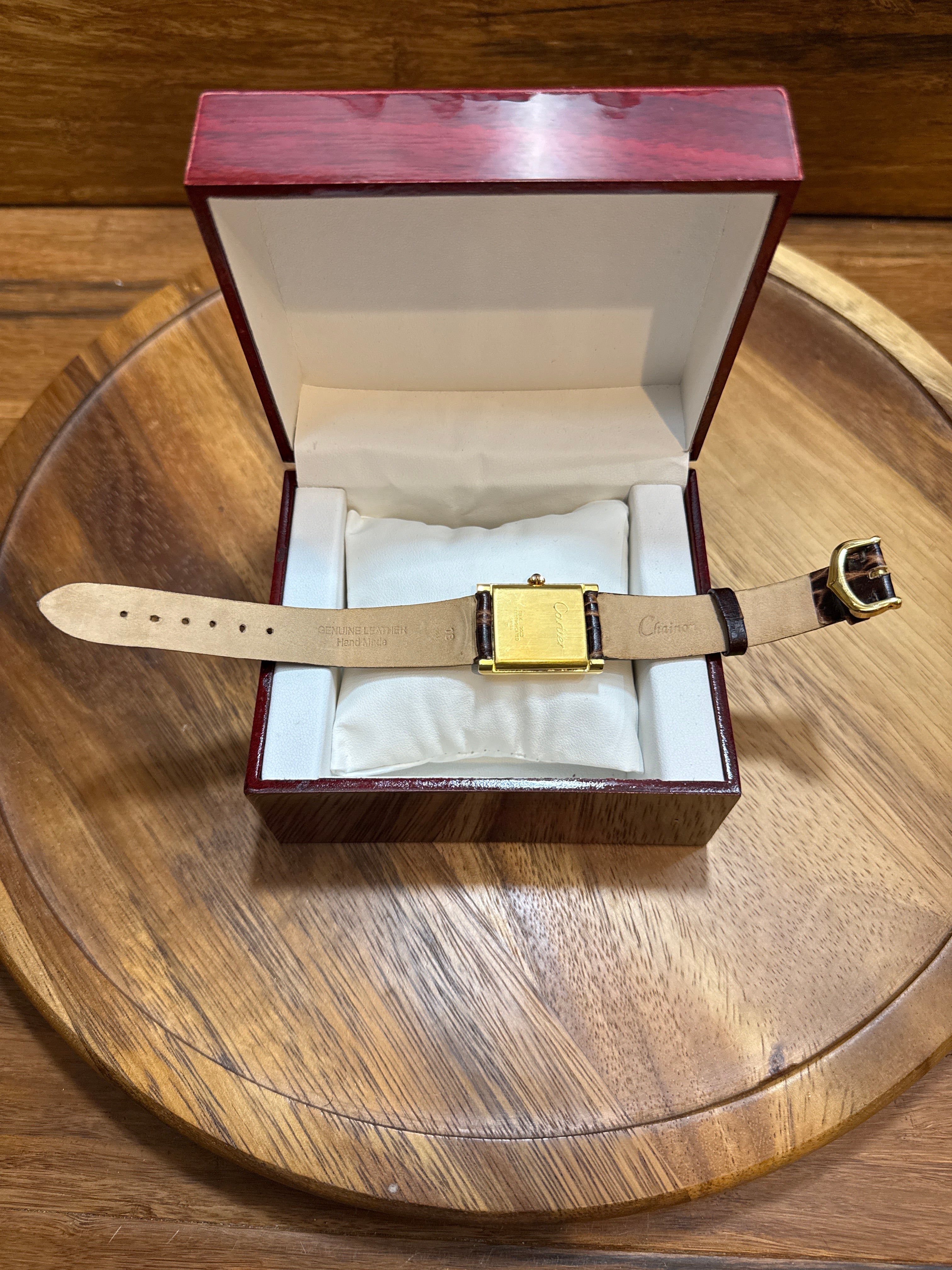 Vintage 1975 Cartier Tank Pre-Must 23mm 18K Gold Plated Hand Wind