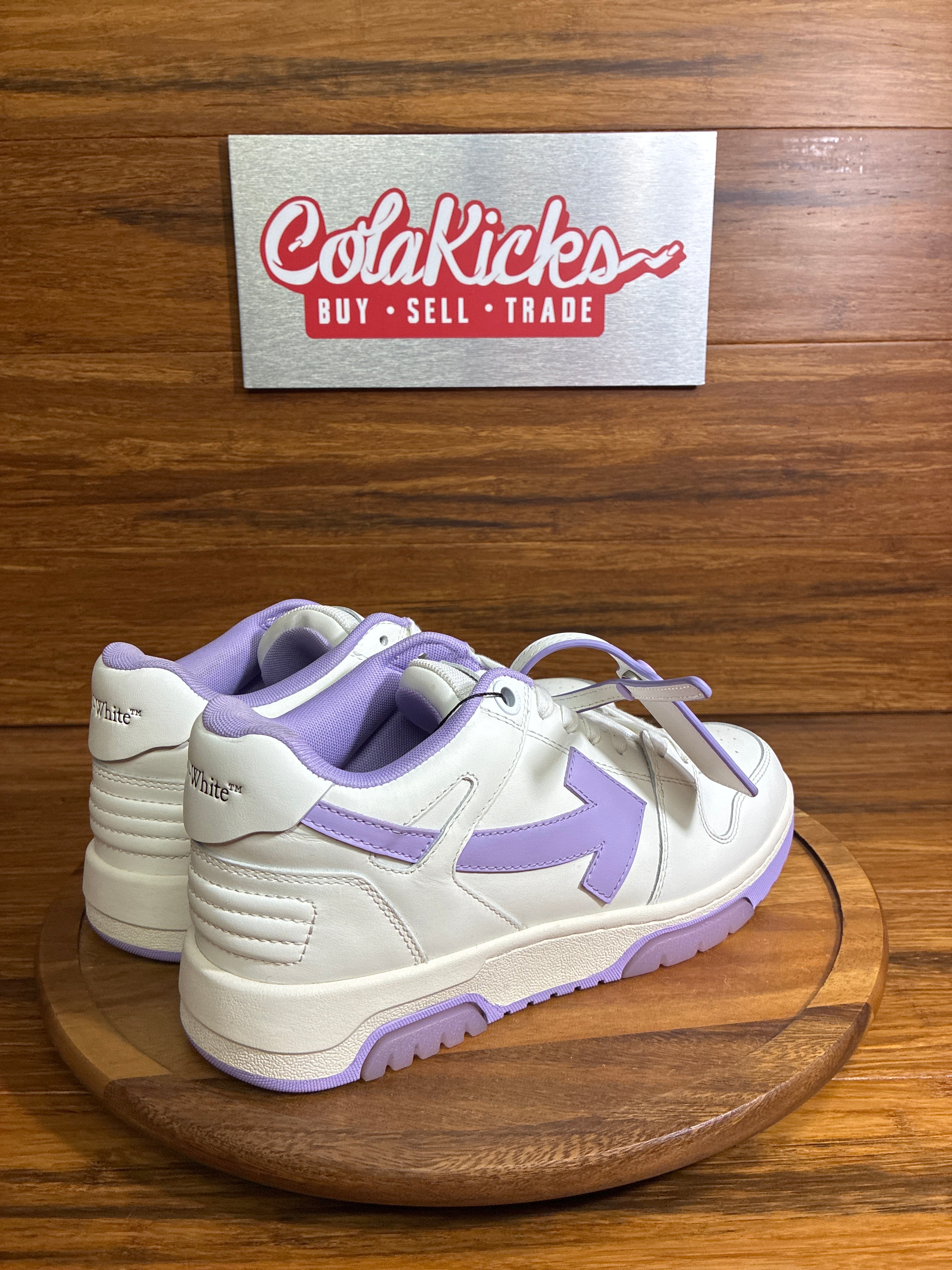 OFF-WHITE Out Of Office OOO Low Tops White Lilac