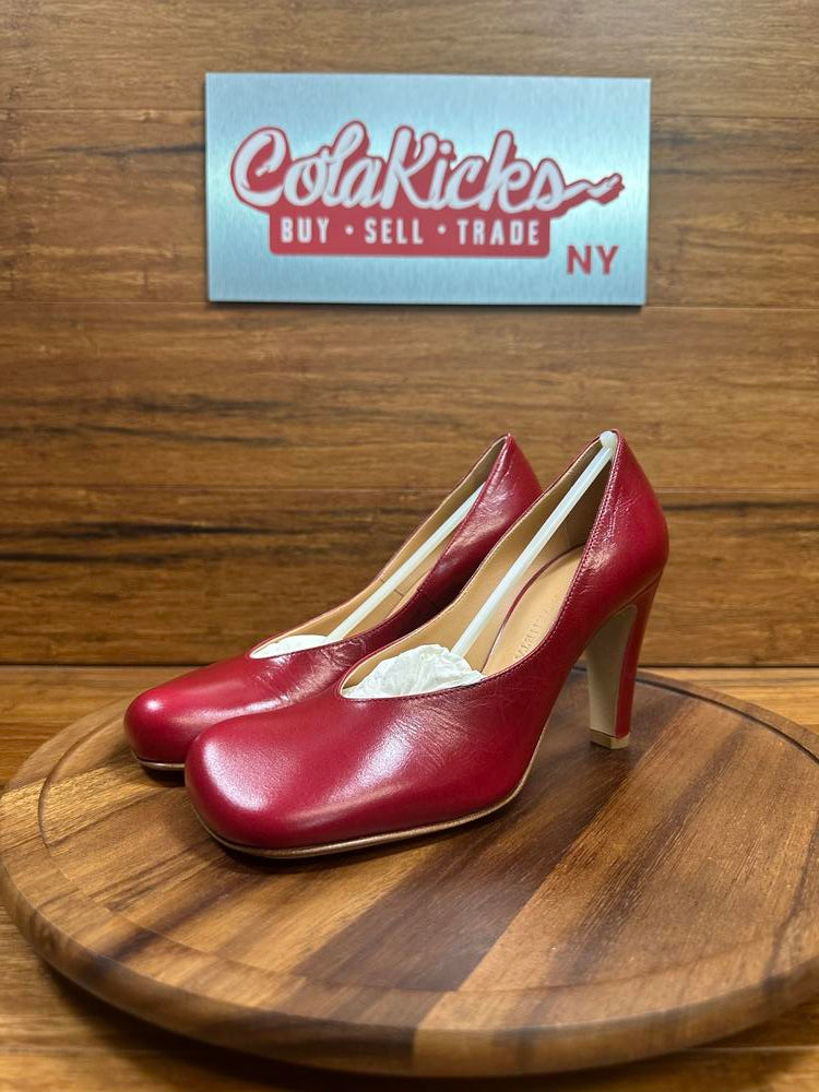 Bottega Veneta BLOC Calf High Heel Pumps Red (Women's)
