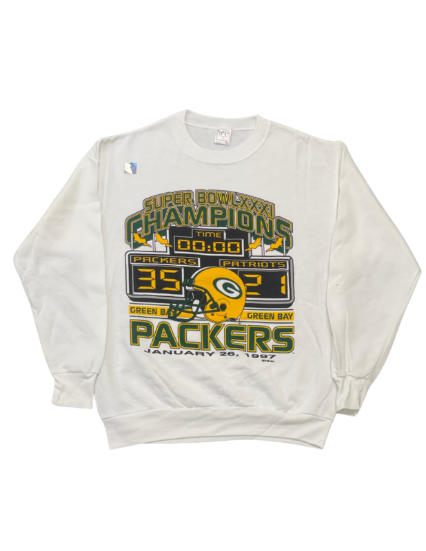 Green Bay Packers Scoreboard Crewneck White