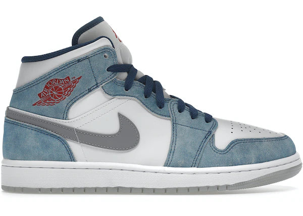 Jordan 1 Mid French Blue Fire Red