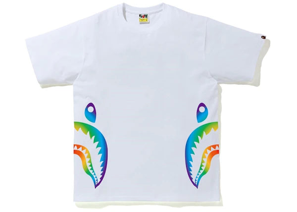 BAPE Rainbow Side Shark Tee White