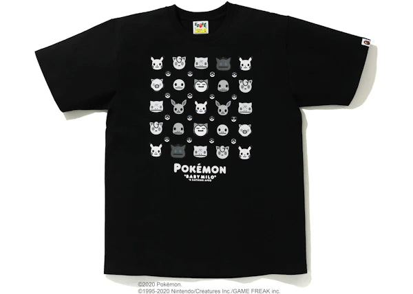 BAPE x Pokemon Monotone Tee #4 Black