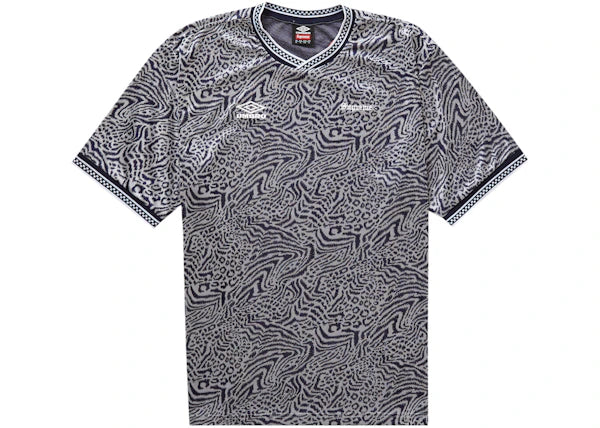 Supreme Umbro Jacquard Animal Print Soccer Jersey Navy