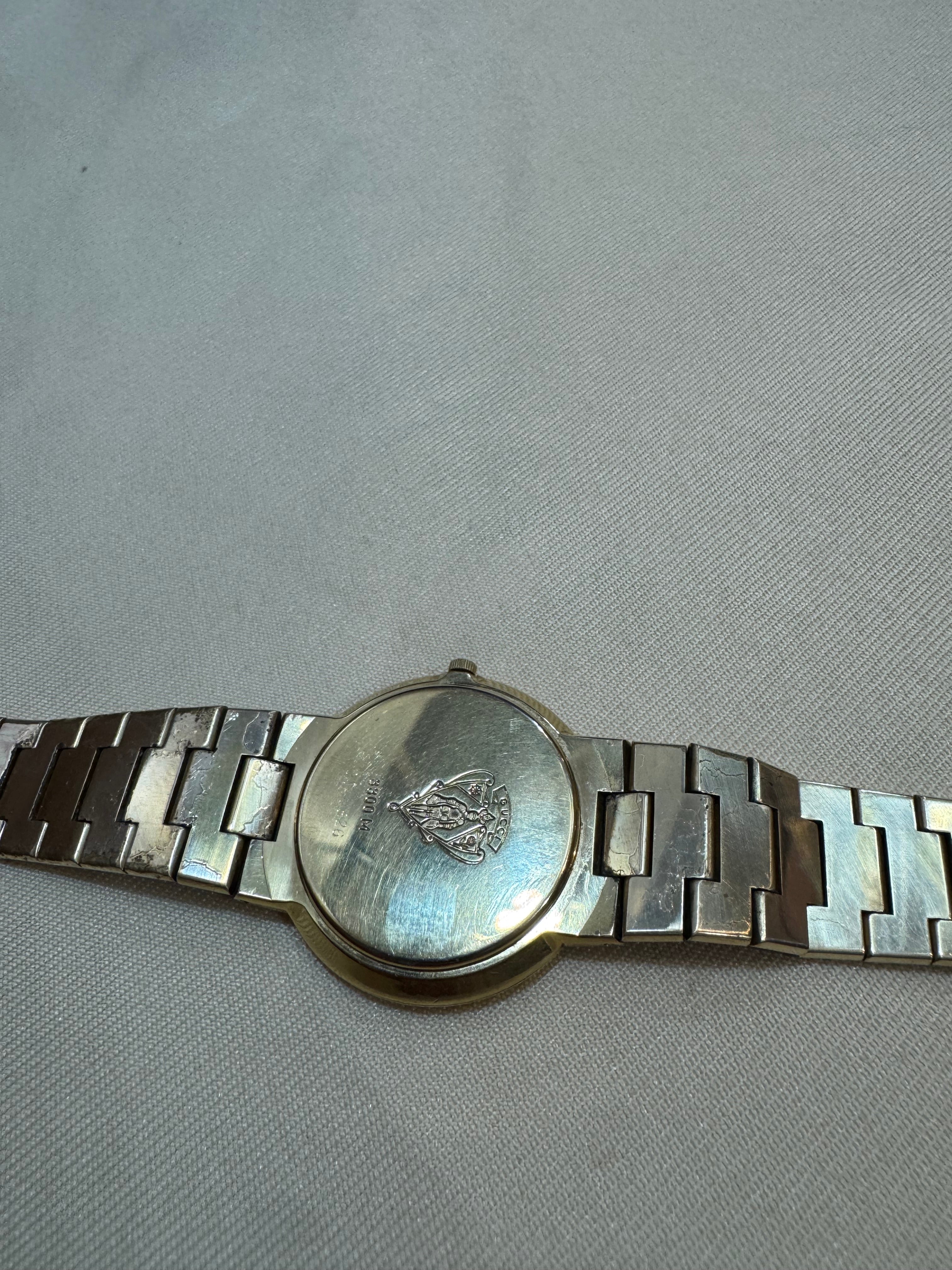 Gucci 3300M Champagne Dial Gold Plate Band