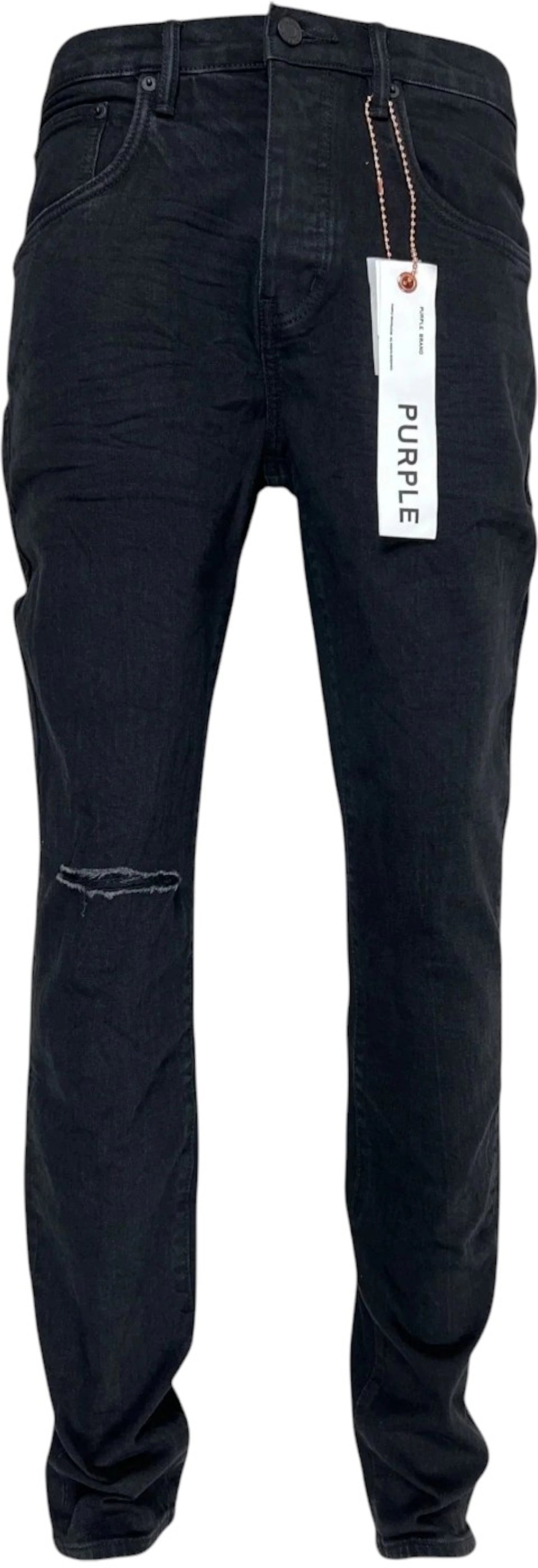 Purple Brand  Knee Slit Rinse Slim Jean Black