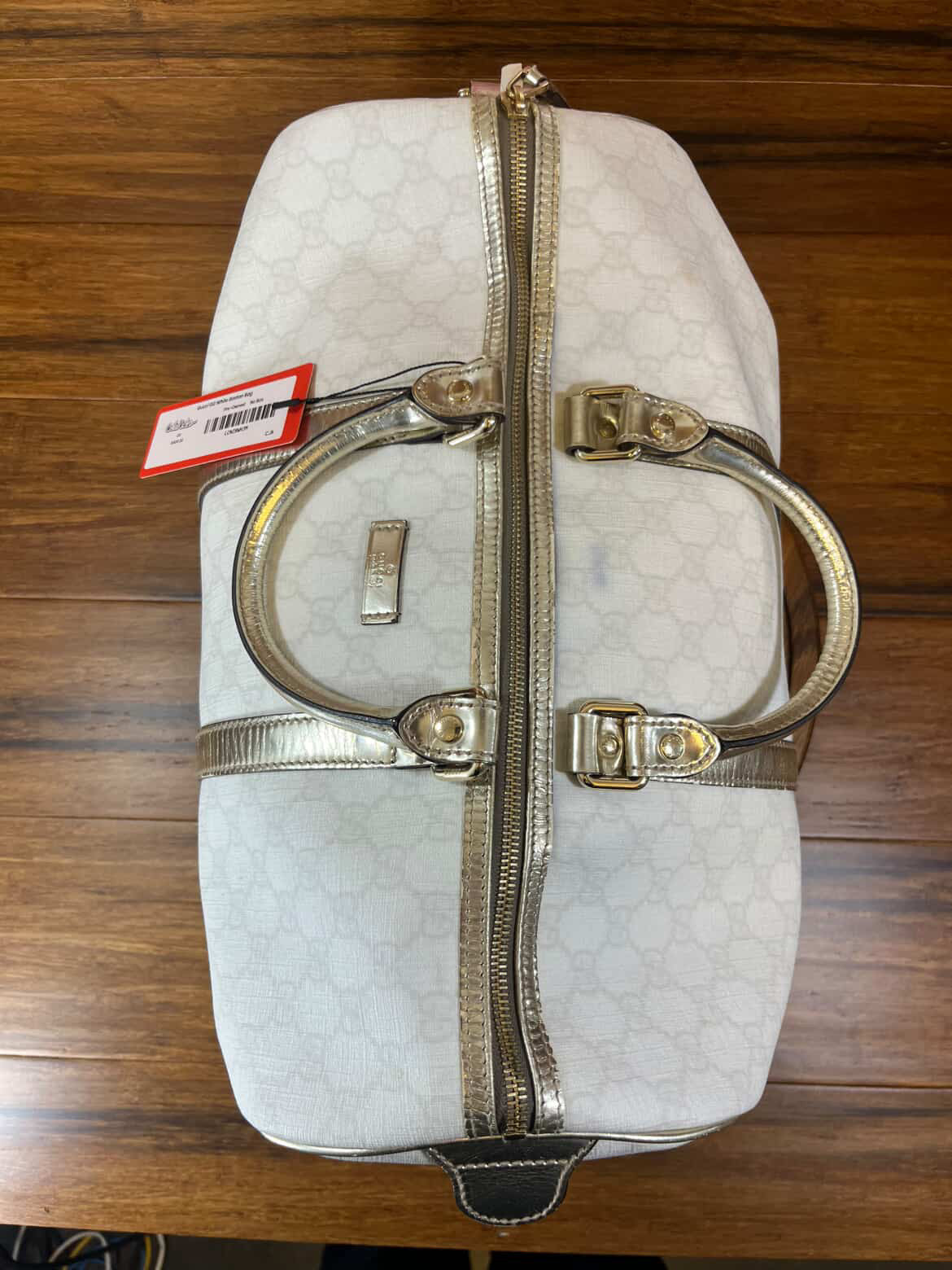 Gucci GG White Boston Bag