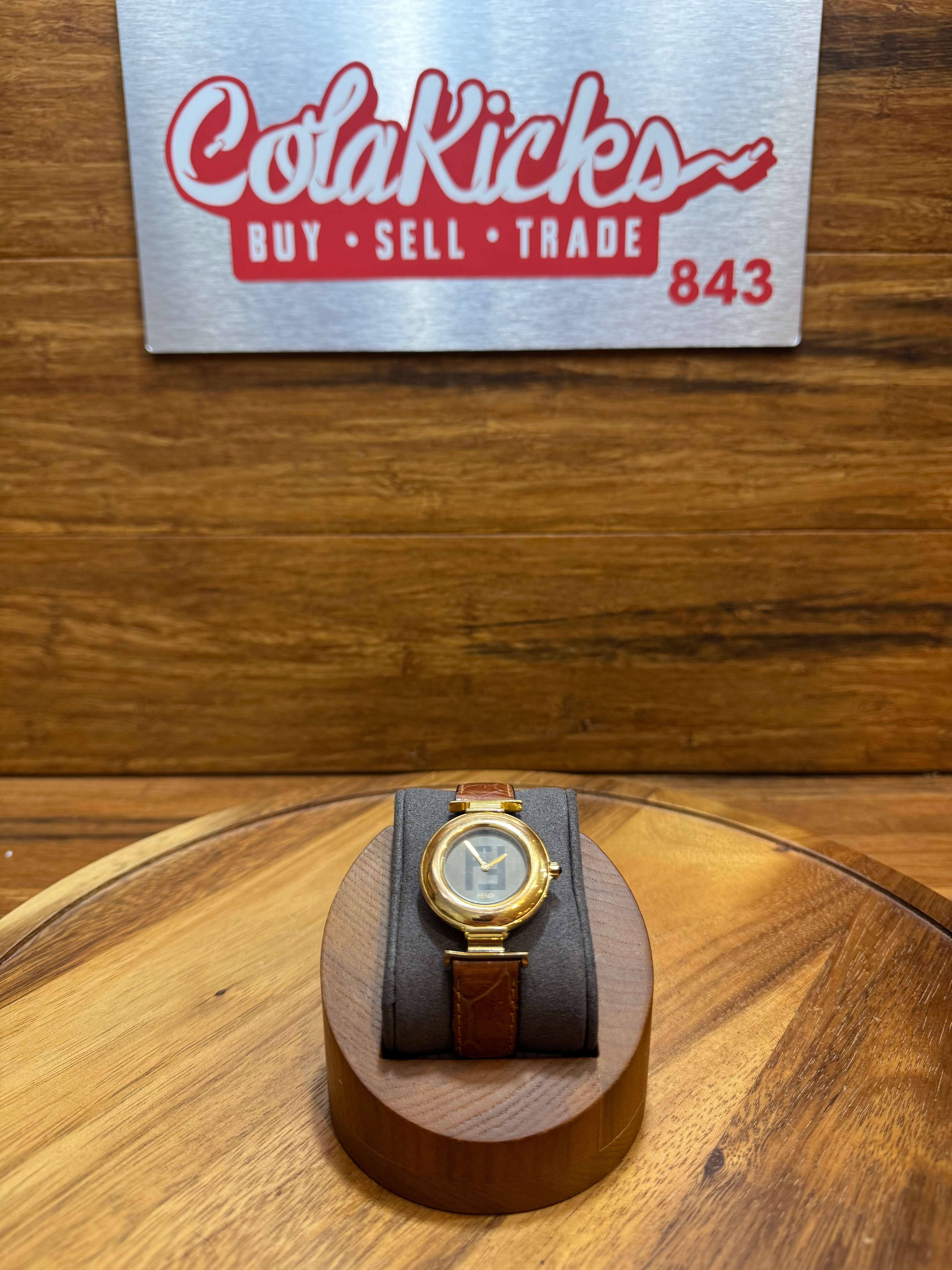 Fendi 3200 FF Dial Brown Leather Strap