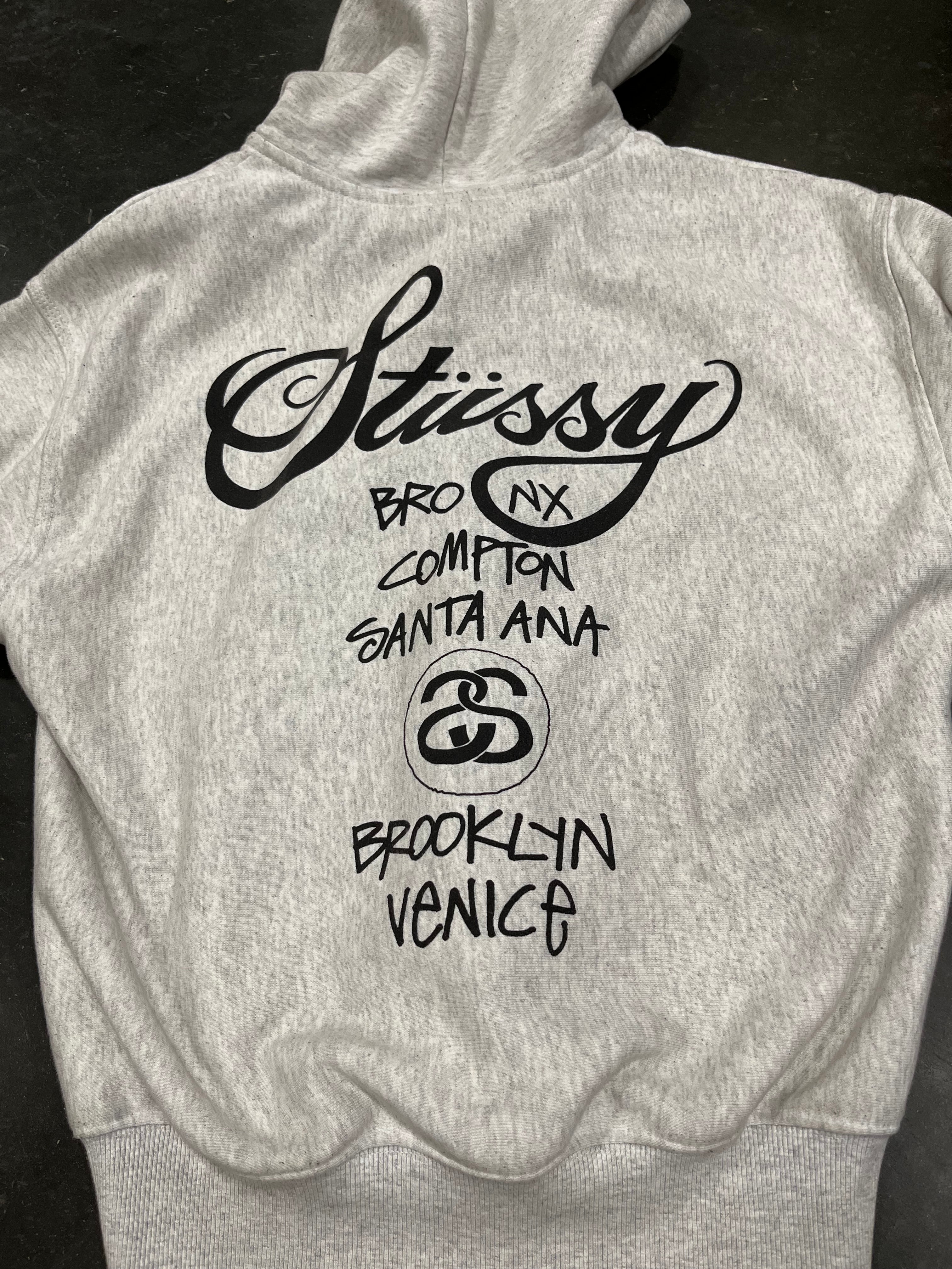Stussy World Tour Zip Hoodie Ash Heather
