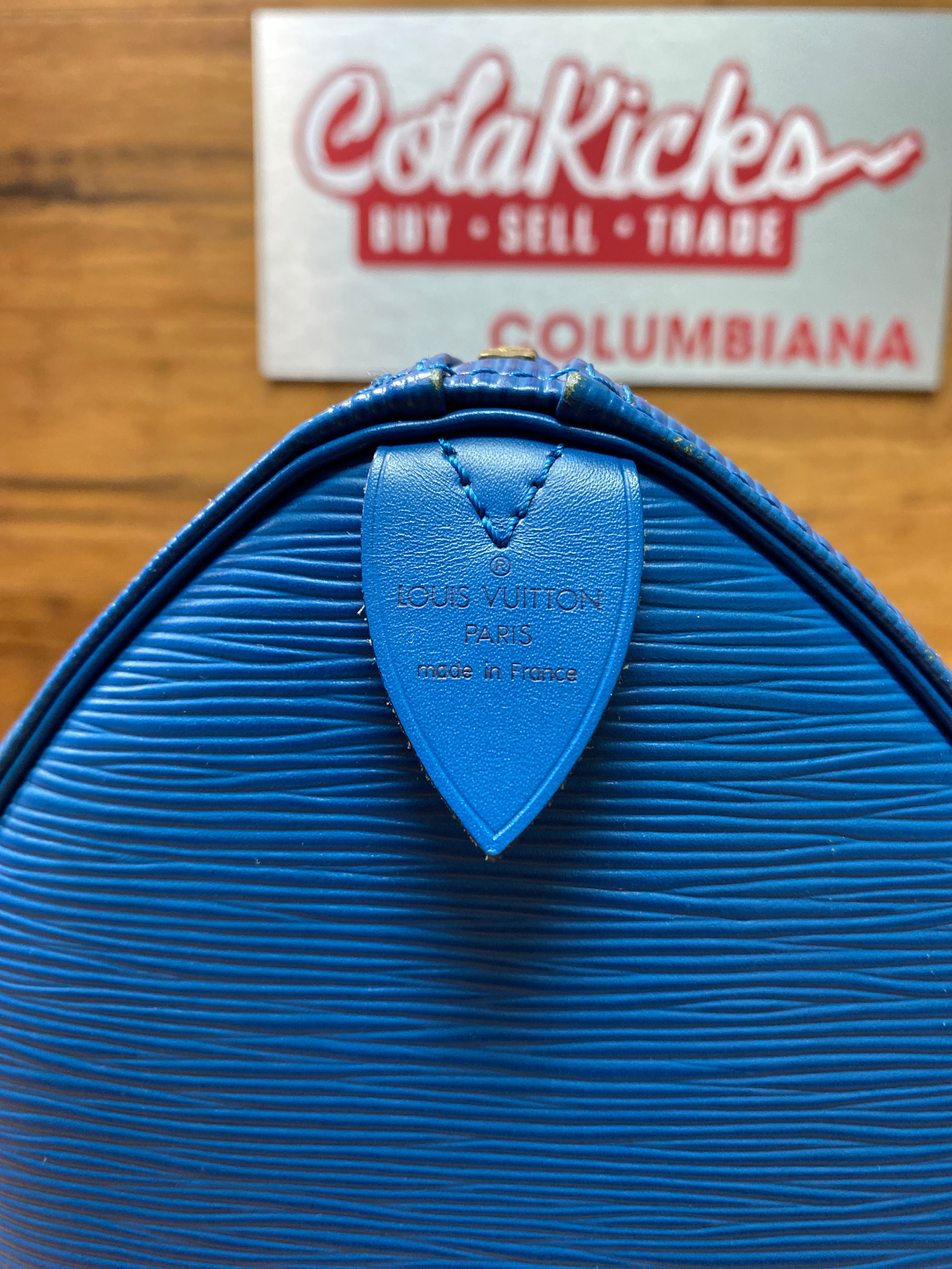 Louis Vuitton Blue Epi Speedy 25