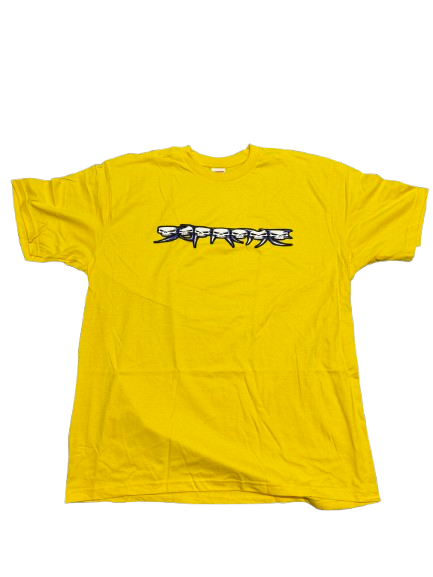 Supreme Skulls Spellout Tee Yellow