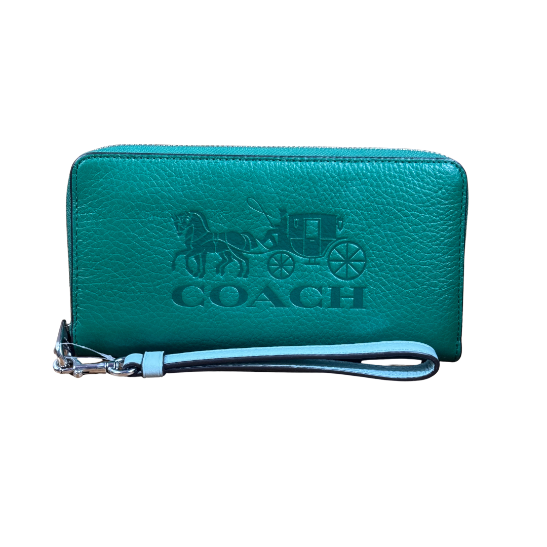 Coach Long Zip Around Wallet Green