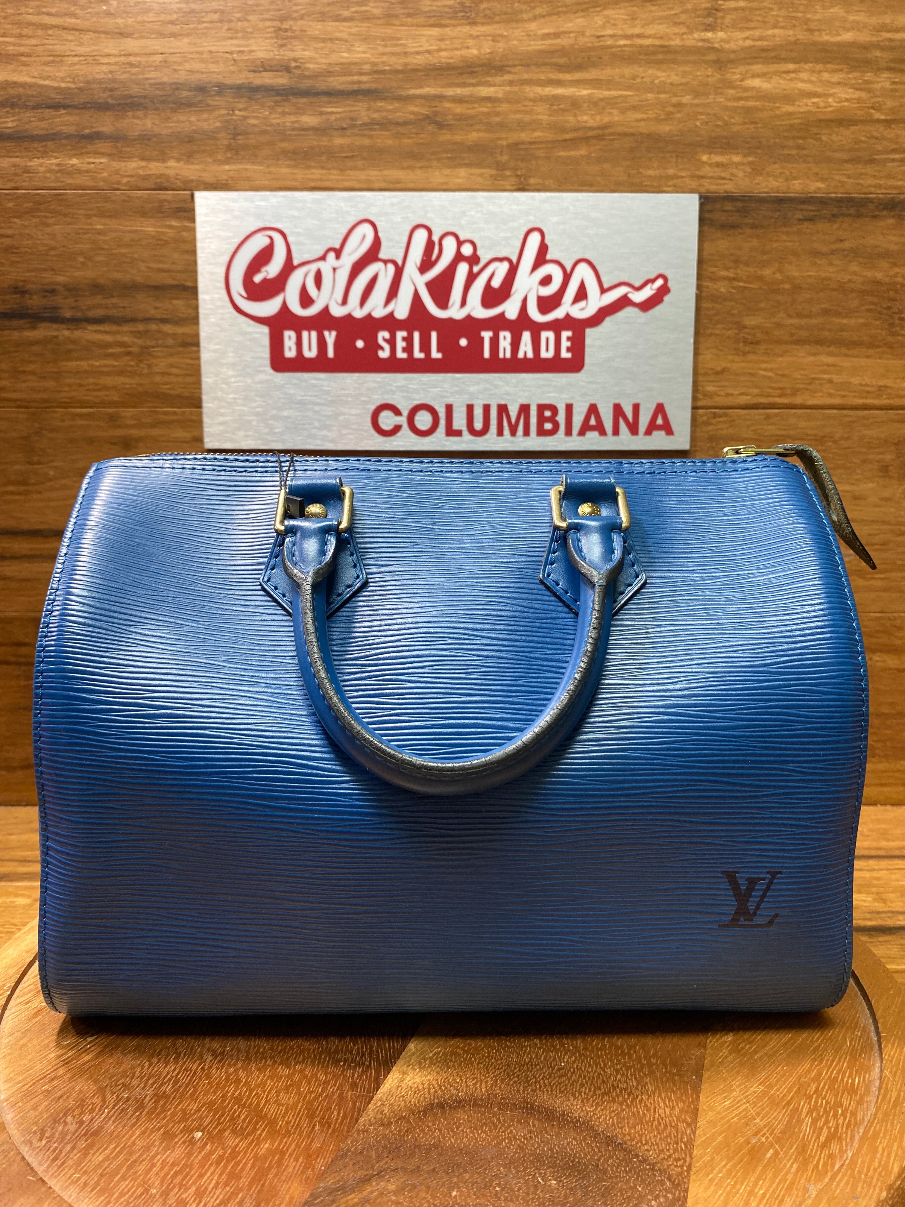 Louis Vuitton Blue Epi Speedy 25