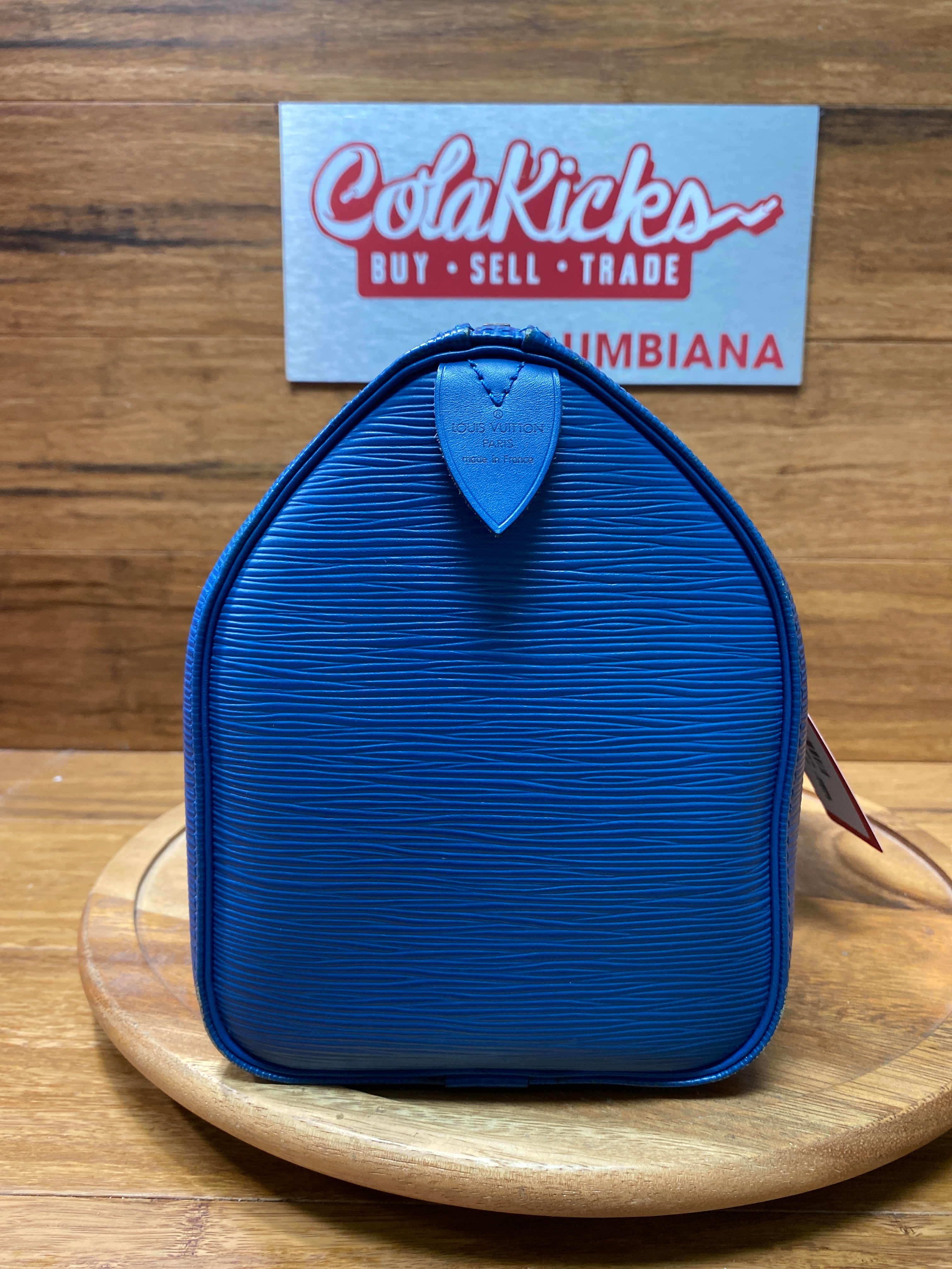 Louis Vuitton Blue Epi Speedy 25