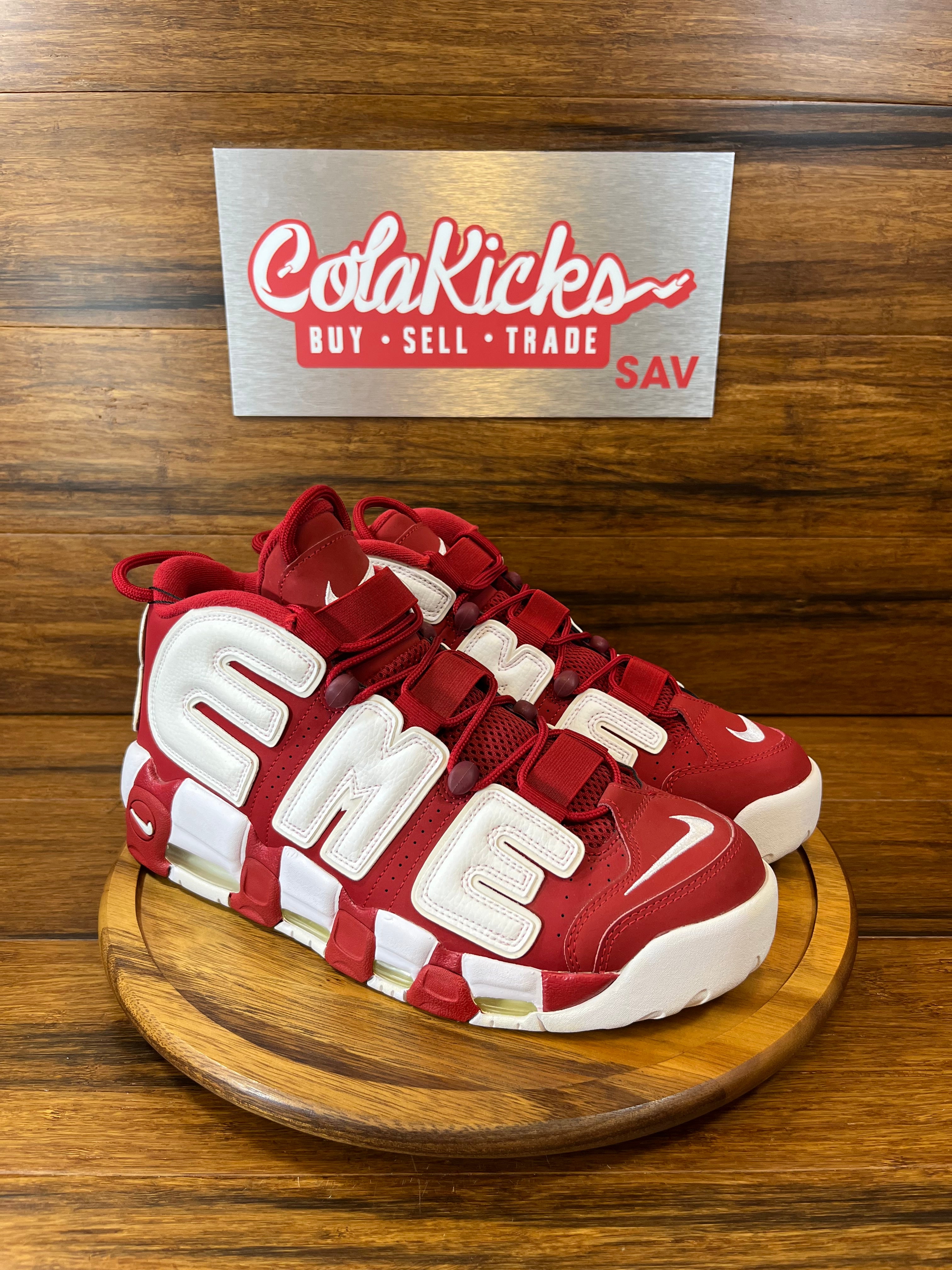 Nike Air More Uptempo Supreme Suptempo Red (Yellow Discolartion on Sole)