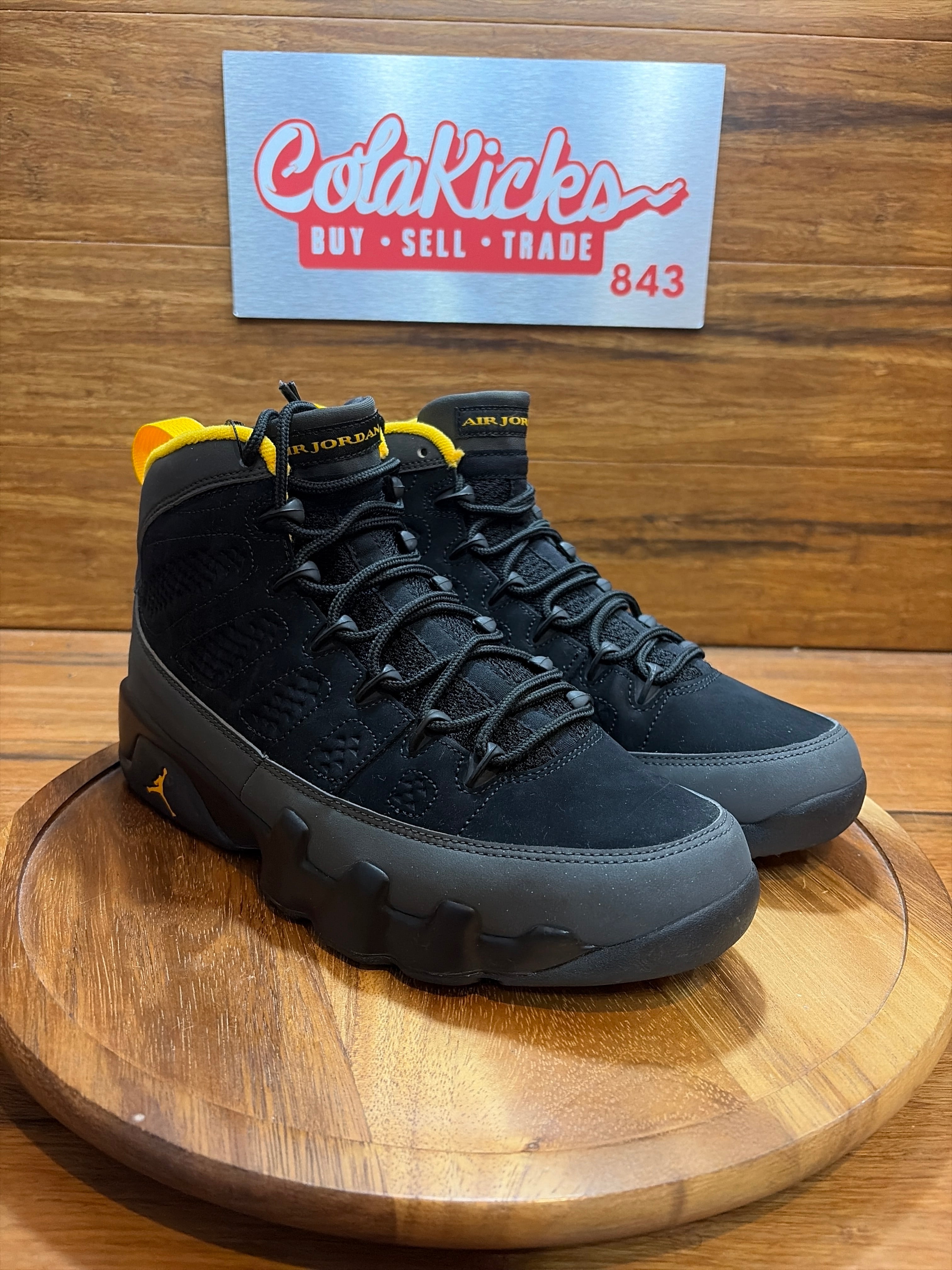 Jordan 9 Retro Dark Charcoal University Gold