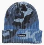 Supreme Overdyed Beanie (SS26) Blue Camo