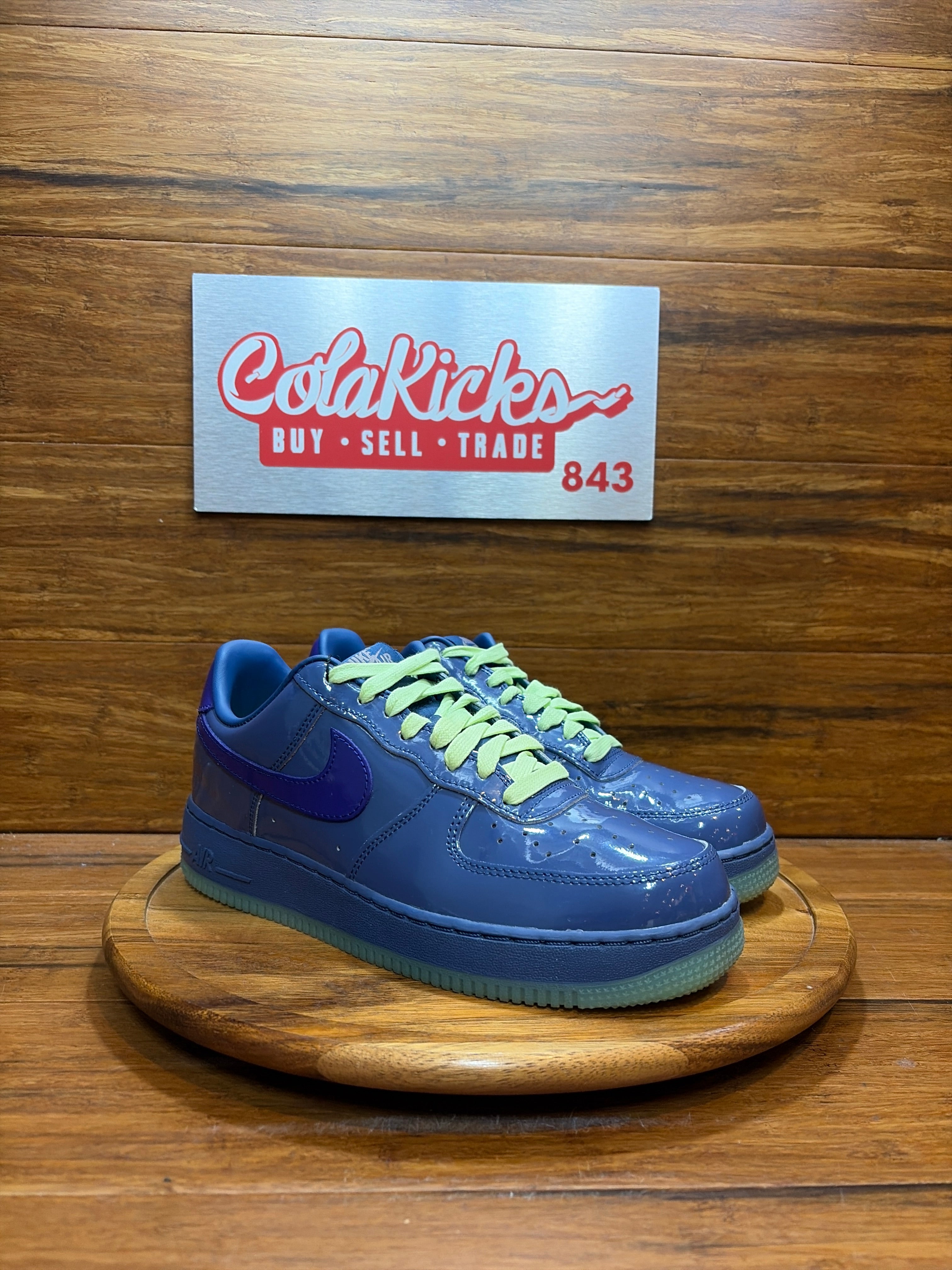 Nike Air Force 1 Low Patent Leather Mystic Navy Grape Ice
