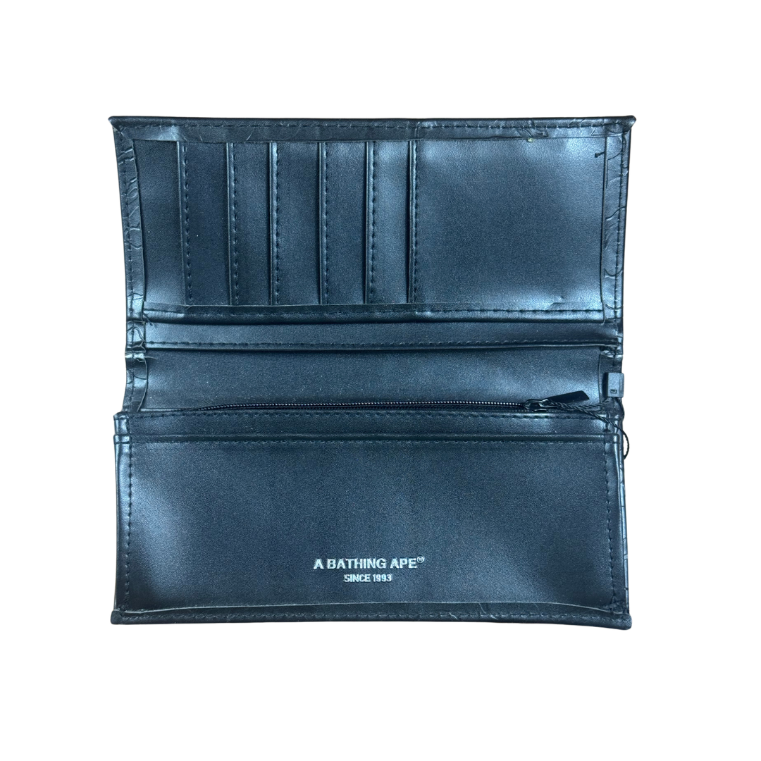 A Bathing Ape Black Camo Long Wallet