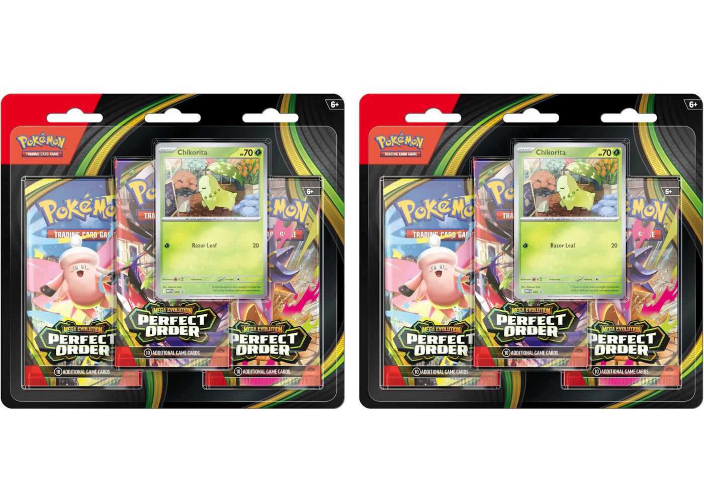 2026 Pokémon Mega Evolution Perfect Order Chikorita Blister One Pack Wax Set