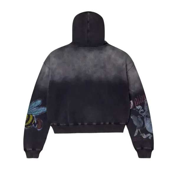 Vale Forever Blasted Zip Up Hoodie Black