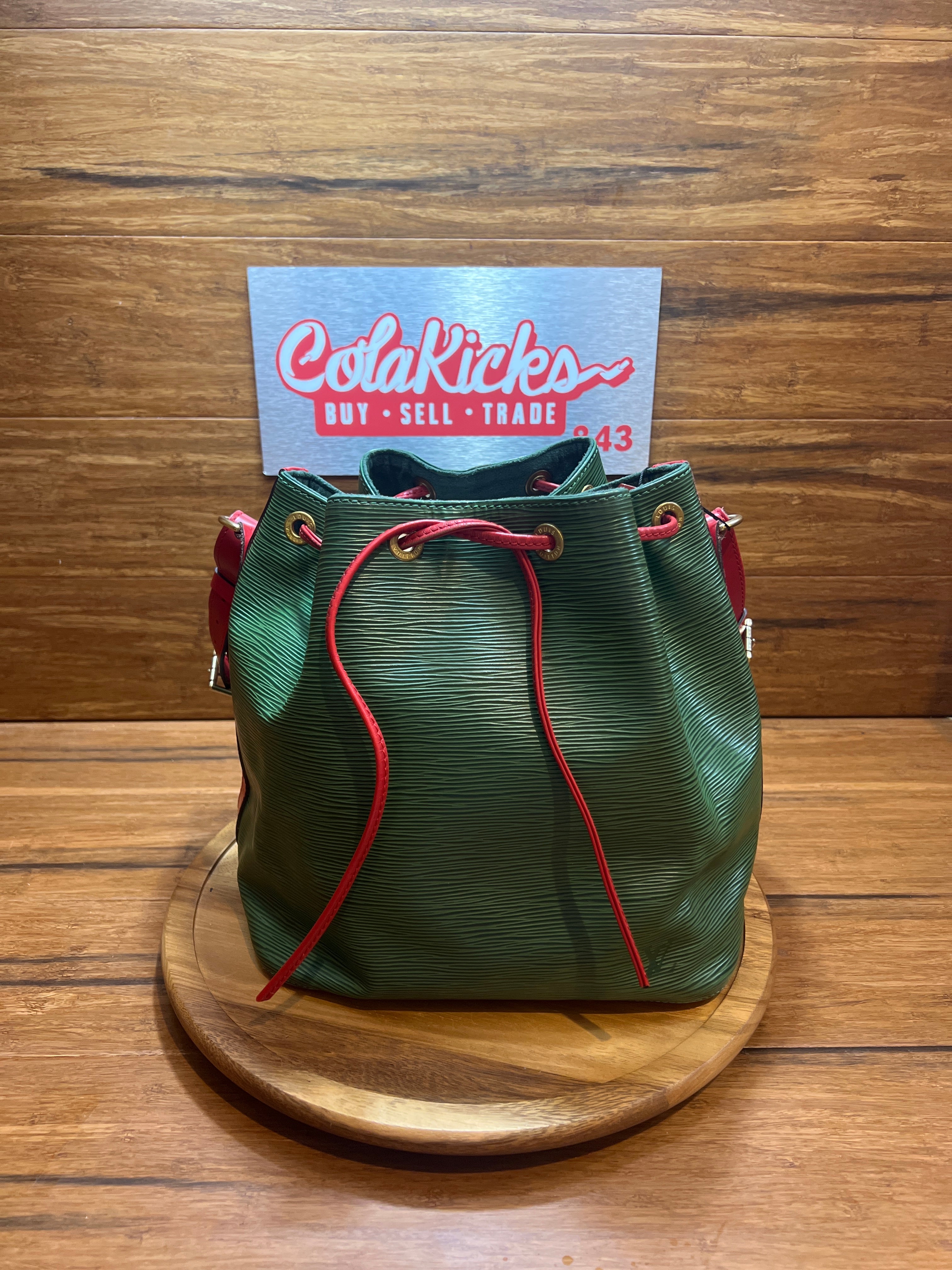 Louis Vuitton Green & Red Epi Leather Bucket Bag