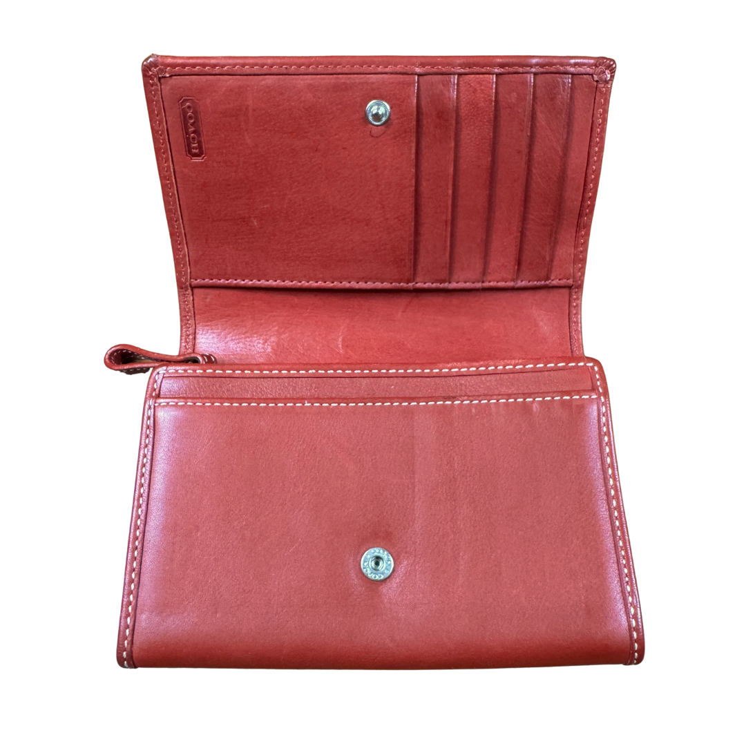 Coach Vintage Hamptons Red Leather Bifold