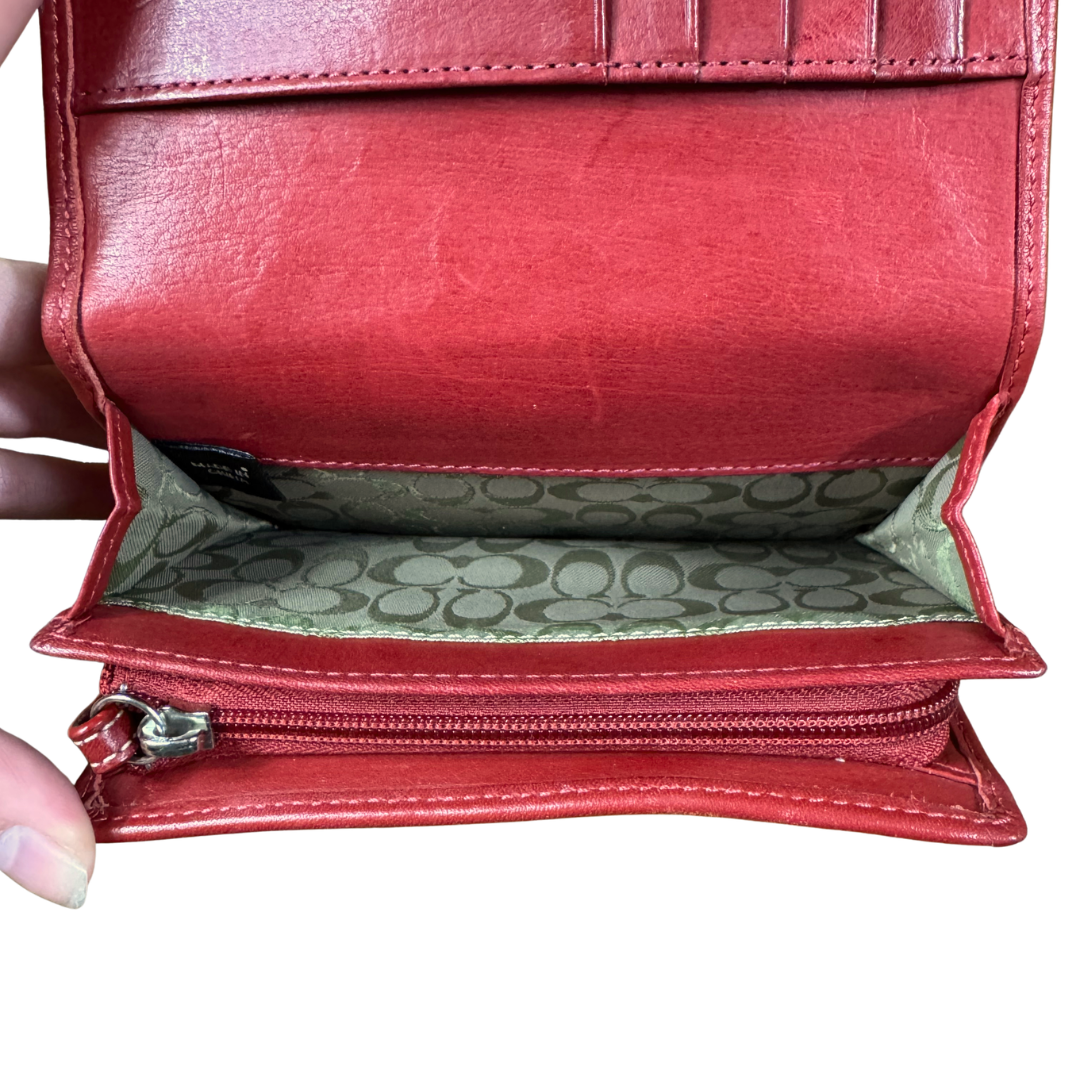 Coach Vintage Hamptons Red Leather Bifold